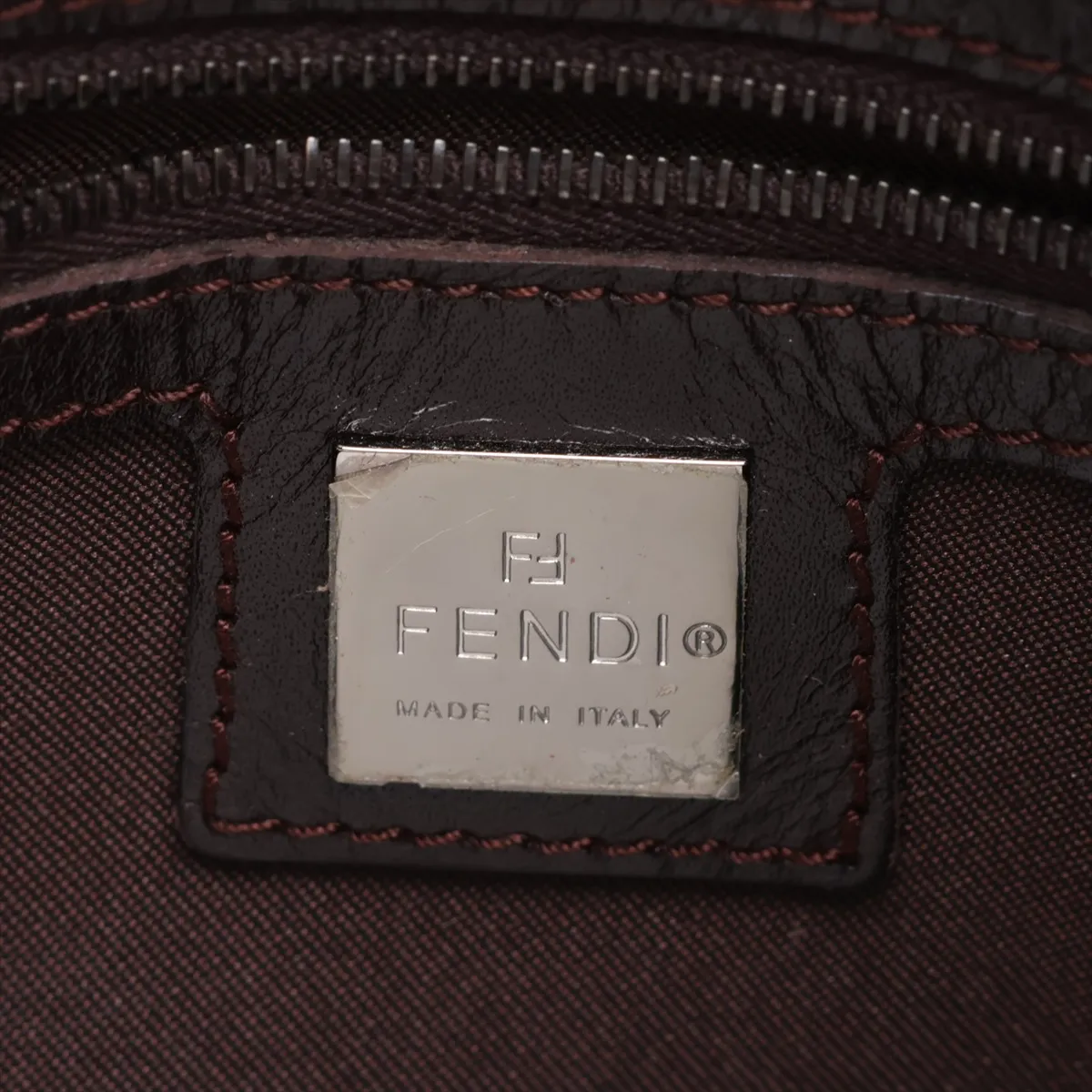 Zucchino Mamma Bucket 8BR001 Canvas x Leather Shoulder Bag Brown — view 9