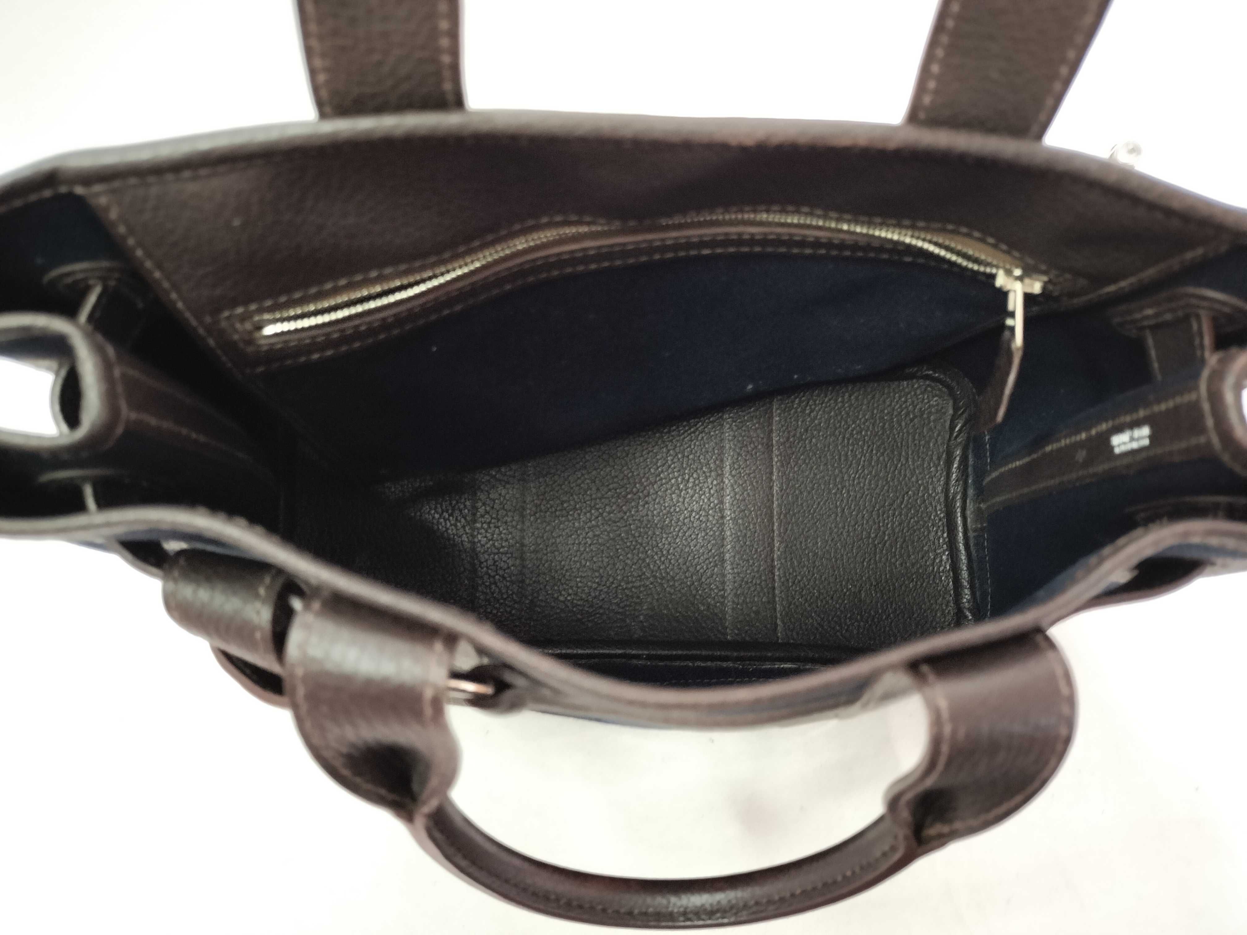 Petite Ceinture PM J stamp Navy x Brown Handbag — view 11