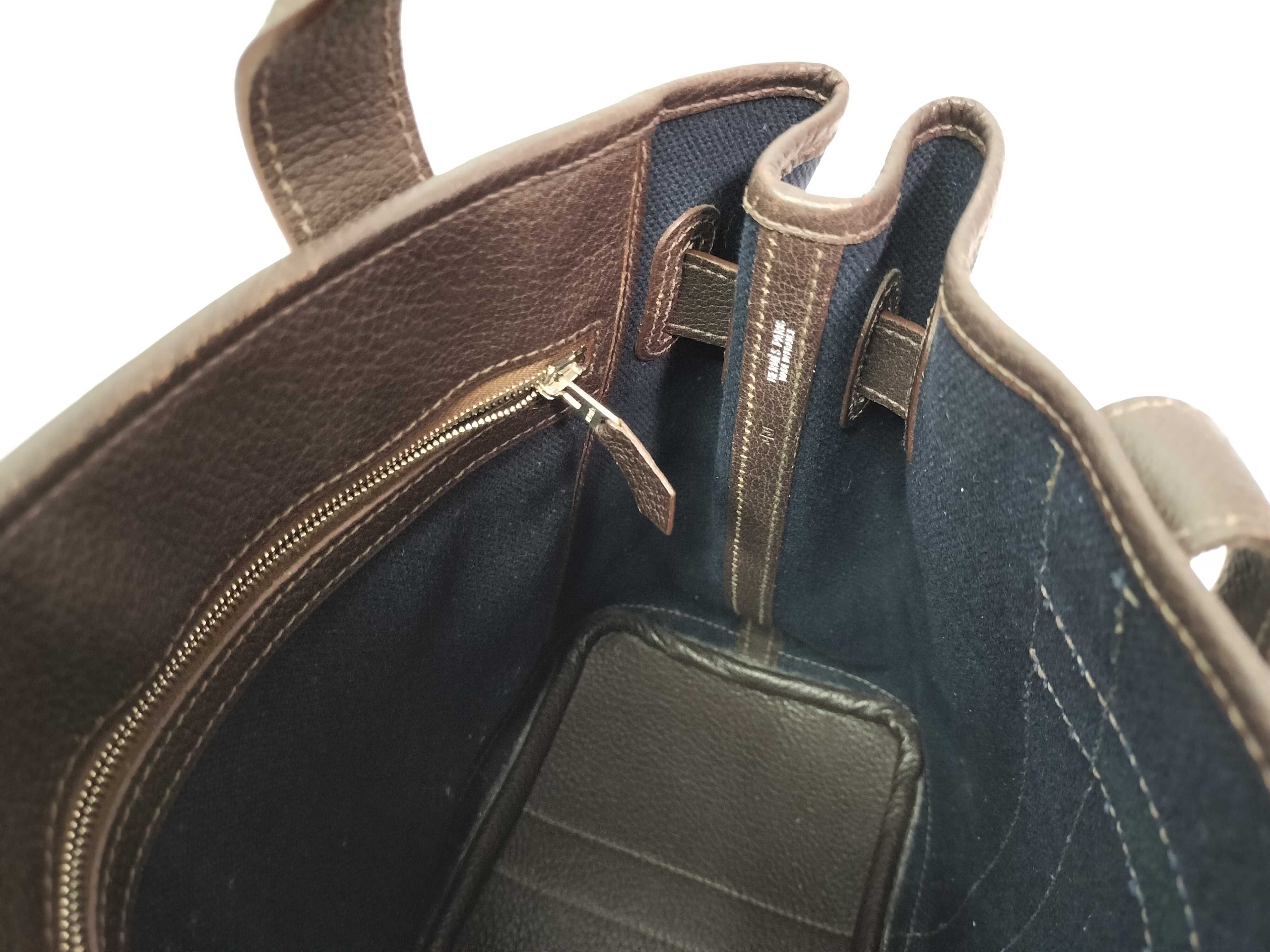 Petite Ceinture PM J stamp Navy x Brown Handbag — view 12
