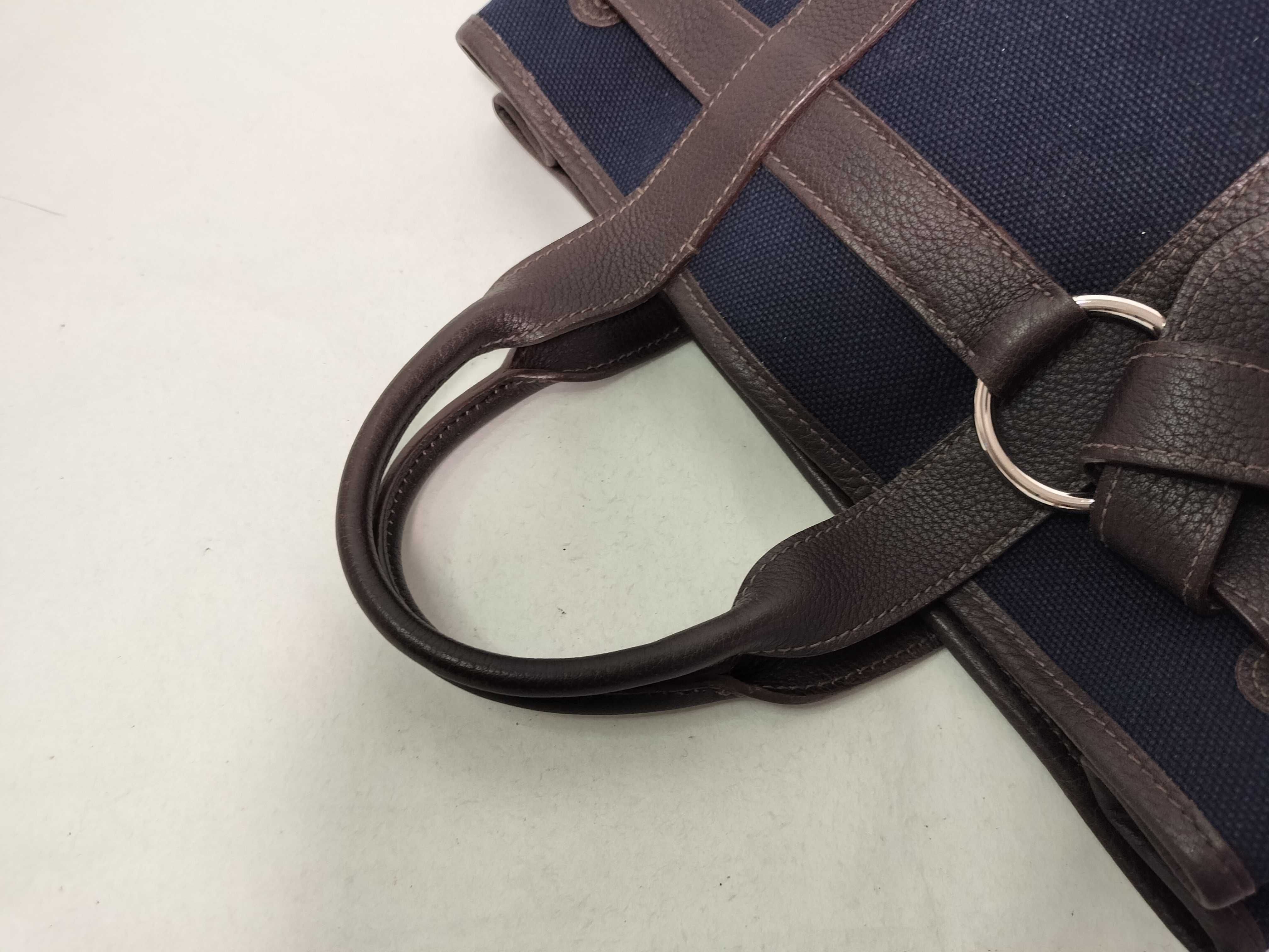 Petite Ceinture PM J stamp Navy x Brown Handbag — view 5