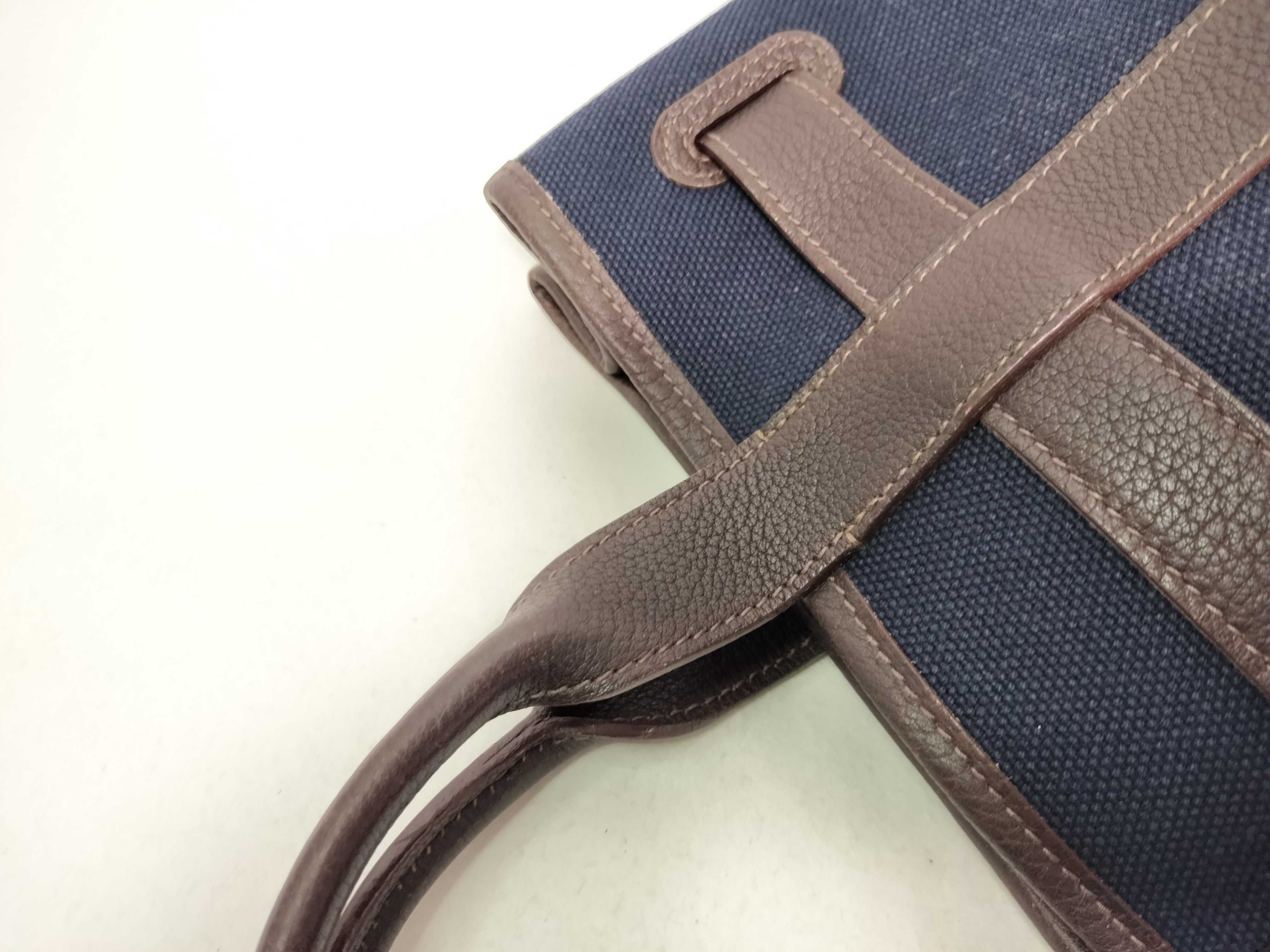 Petite Ceinture PM J stamp Navy x Brown Handbag — view 7