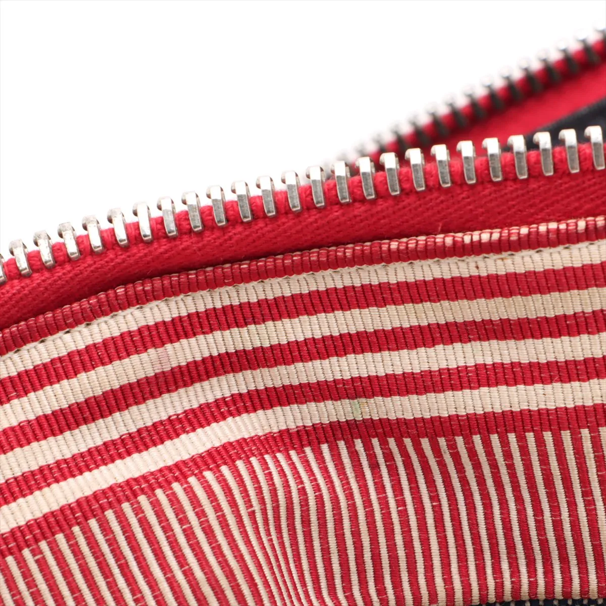 Cruise Line Denim Chain Tote Bag Blue x Red Silver Hardware 14576506 No. 14 — view 14