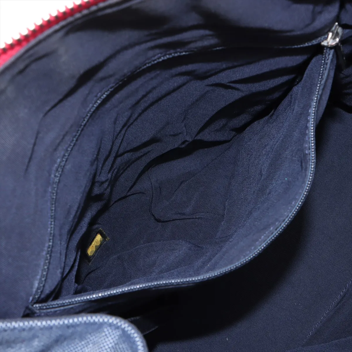 Cruise Line Denim Chain Tote Bag Blue x Red Silver Hardware 14576506 No. 14 — view 8