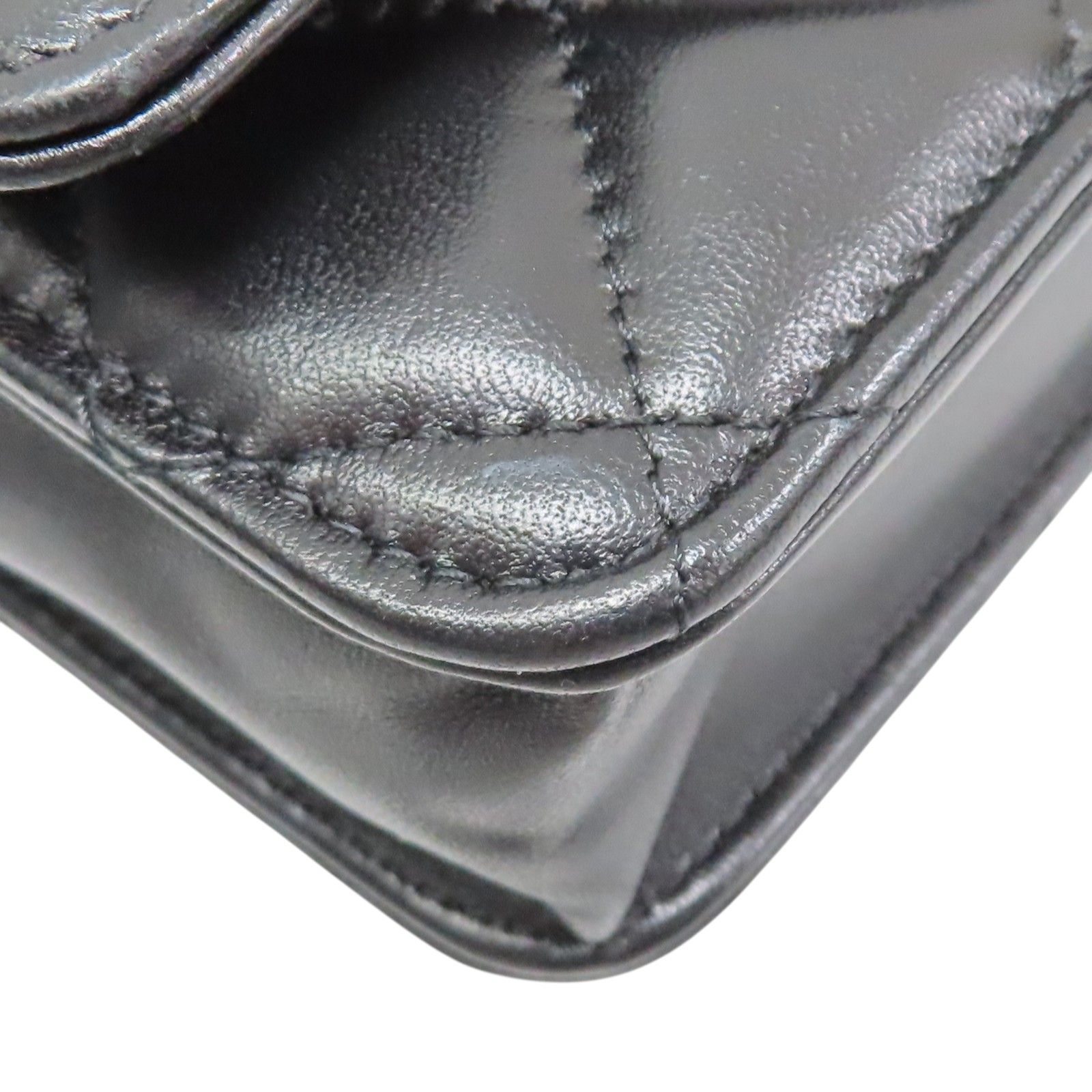 Woc Wallet On Chain Shoulder Bag Black Quilted Lambskin — view 11