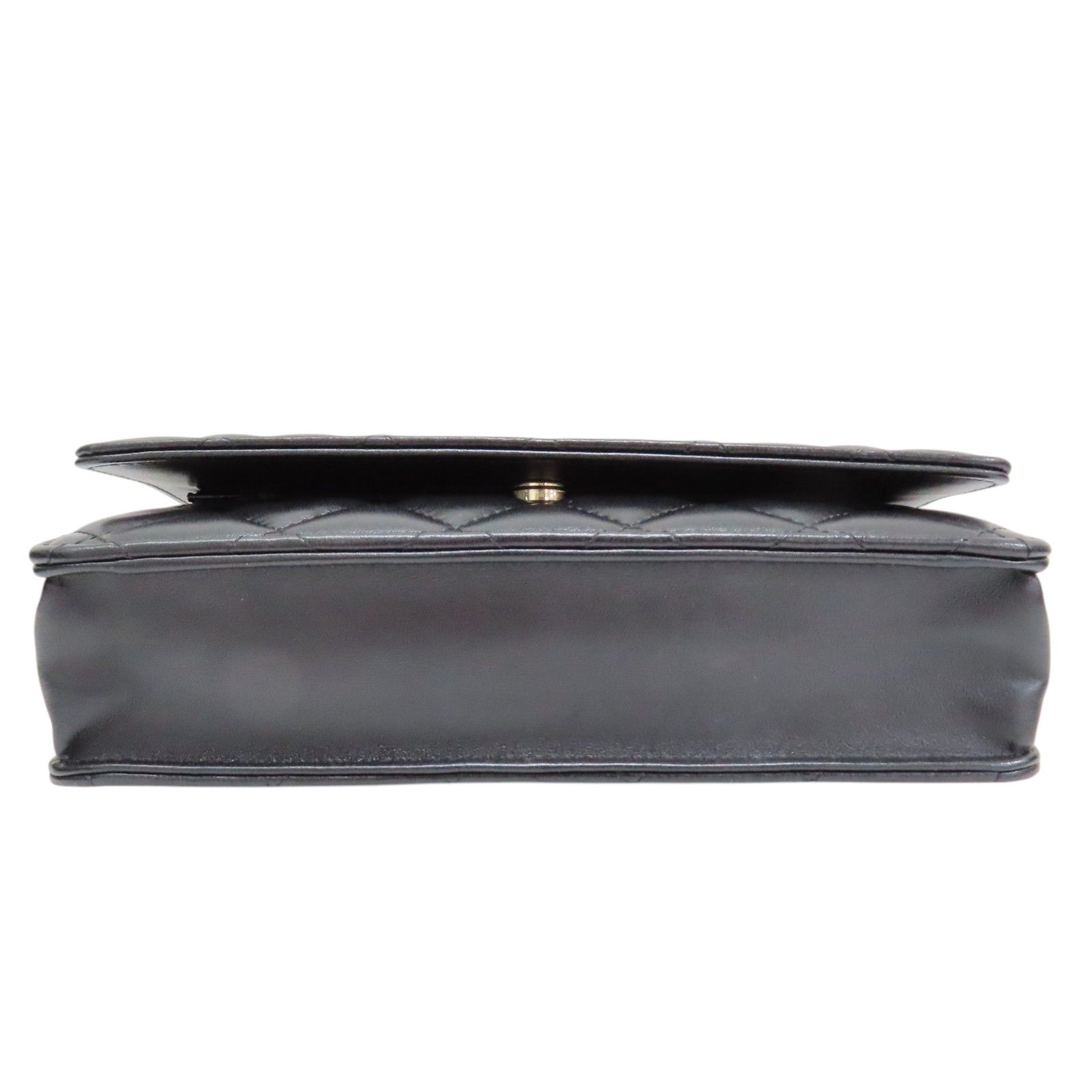 Woc Wallet On Chain Shoulder Bag Black Quilted Lambskin — view 4