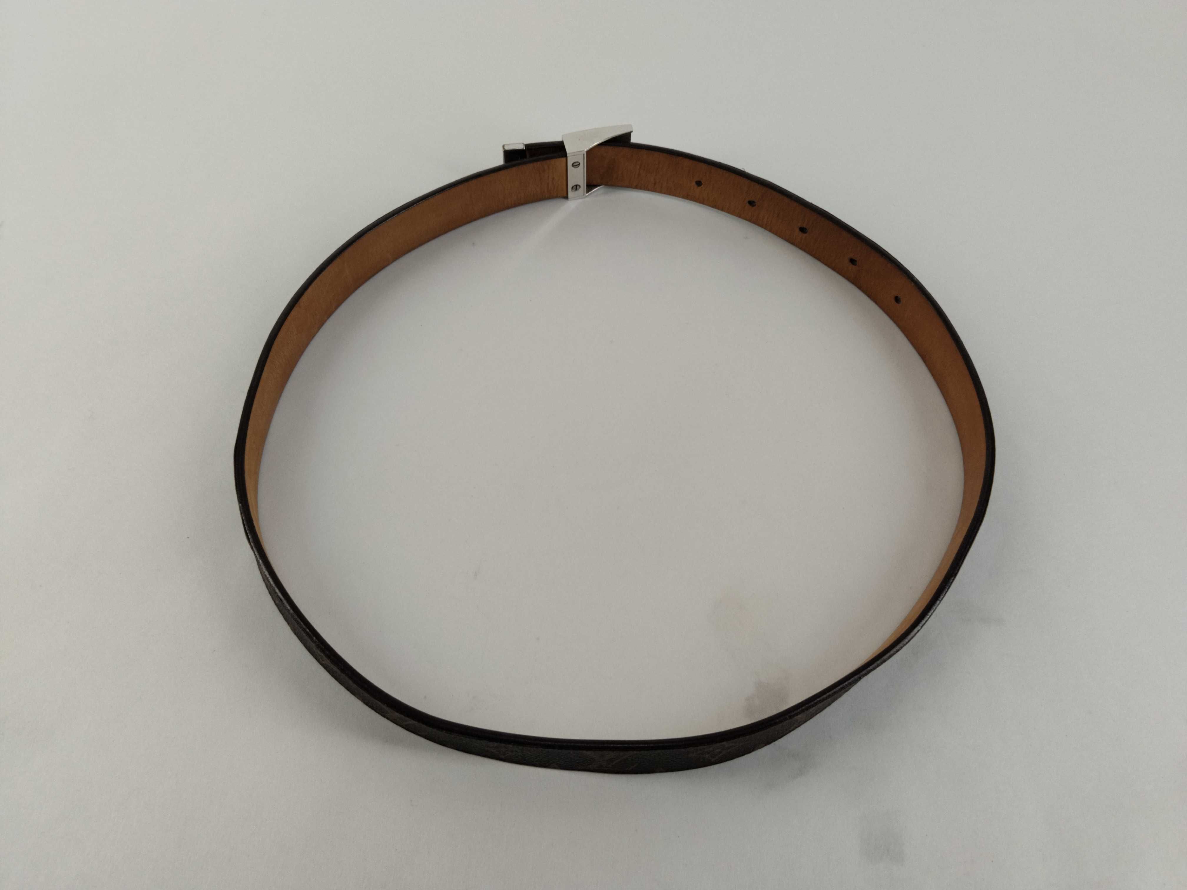 Monogram Belt, Silver Hardware, Brown, M6801 — view 2