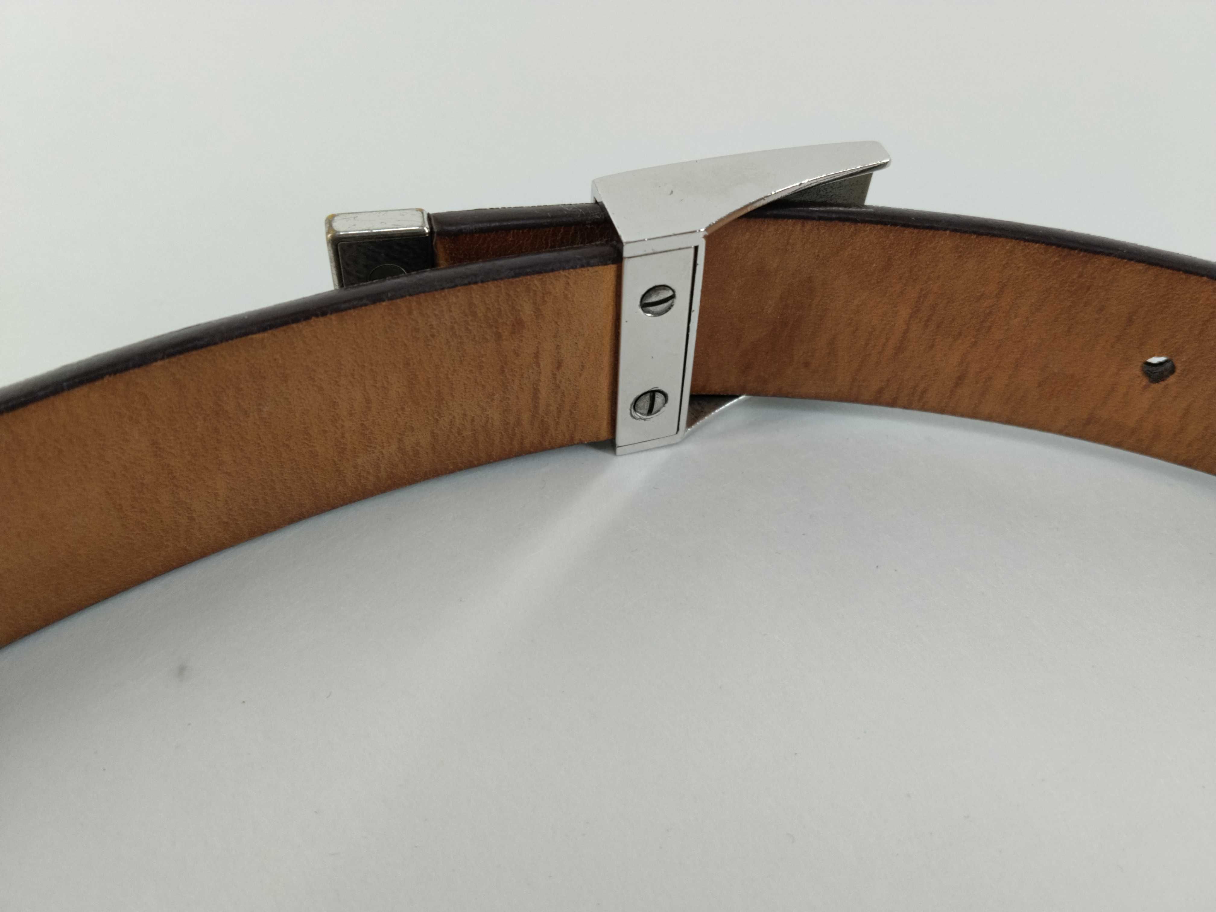 Monogram Belt, Silver Hardware, Brown, M6801 — view 3