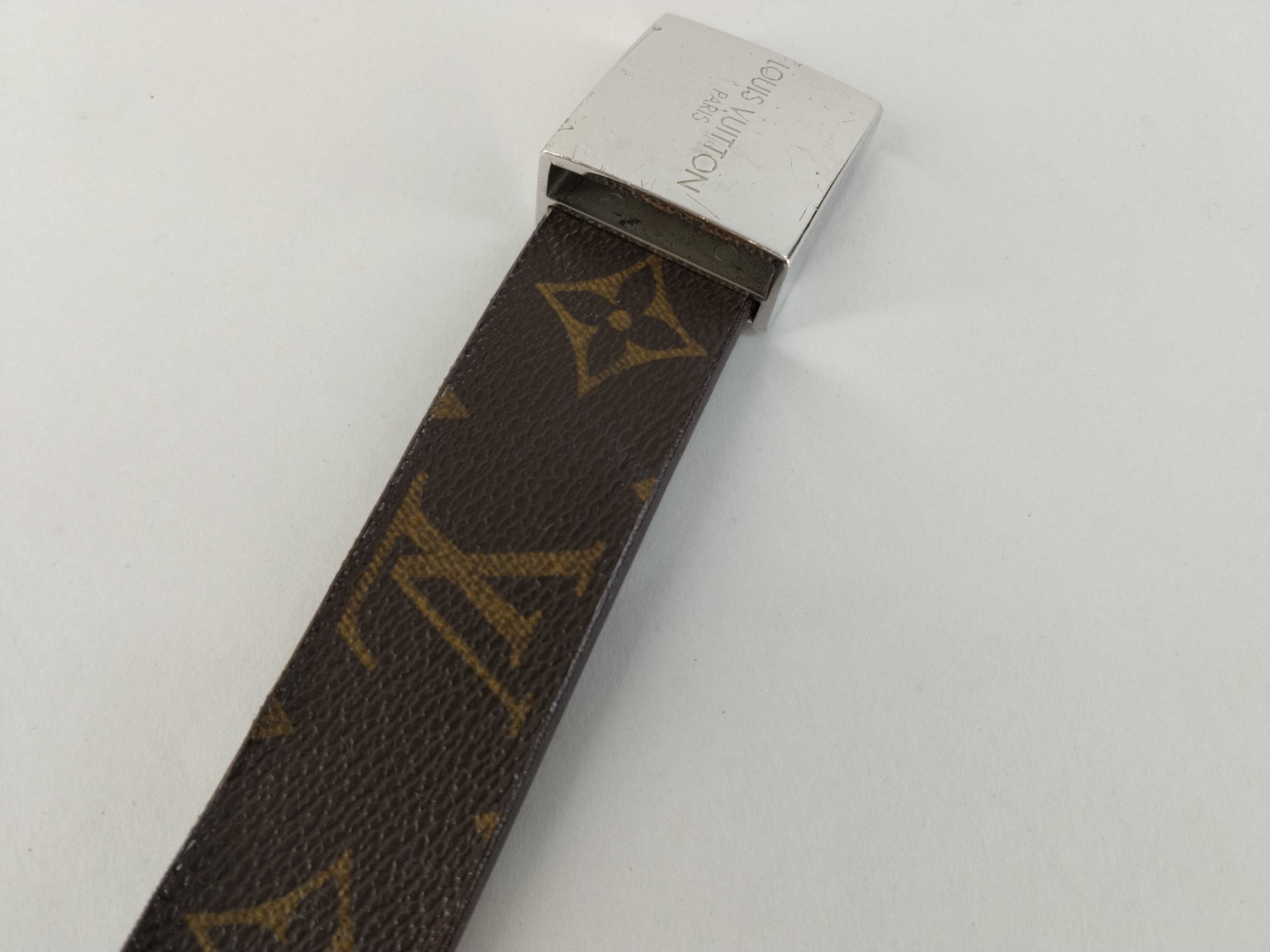 Monogram Belt, Silver Hardware, Brown, M6801 — view 6