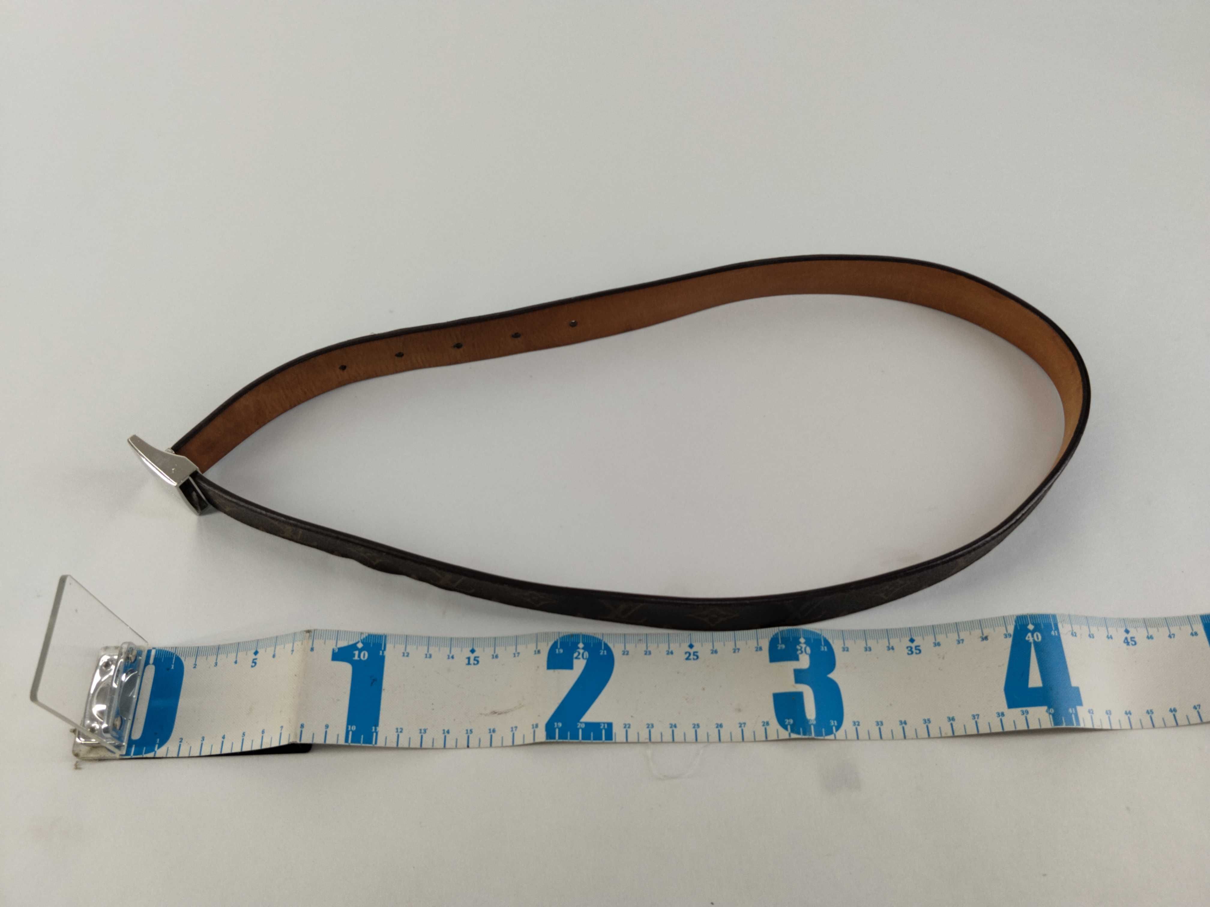 Monogram Belt, Silver Hardware, Brown, M6801 — view 10