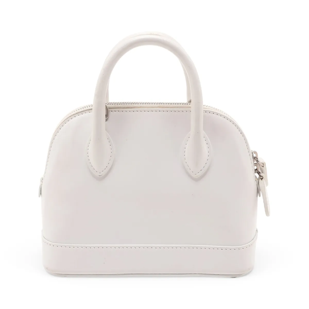 Built-in Top Handle XXS Leather Handbag White 550646 — view 2