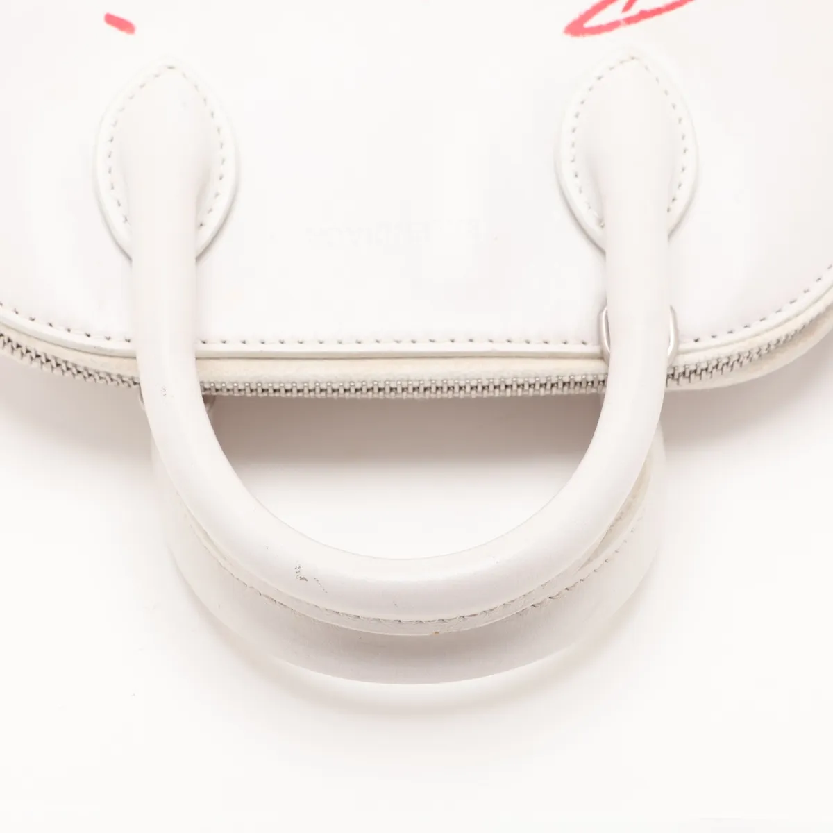 Built-in Top Handle XXS Leather Handbag White 550646 — view 5