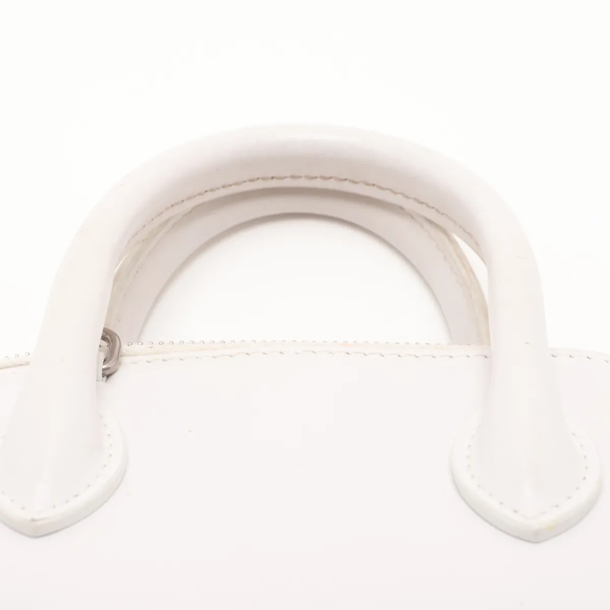 Built-in Top Handle XXS Leather Handbag White 550646 — view 6