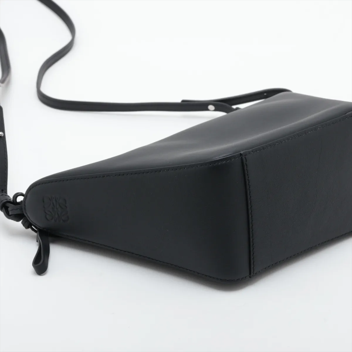 Hammock Mini Hobo Leather 2-Way Shoulder Bag, Black — view 4