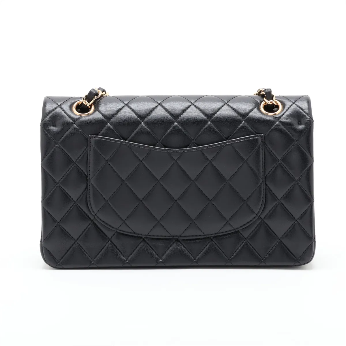 [Individually packaged] Chanel Matelassé 25 Lambskin Double Flap Double Chain Bag, Black with Gold Hardware, 21595516, Serial Number 21, A01112 — view 2