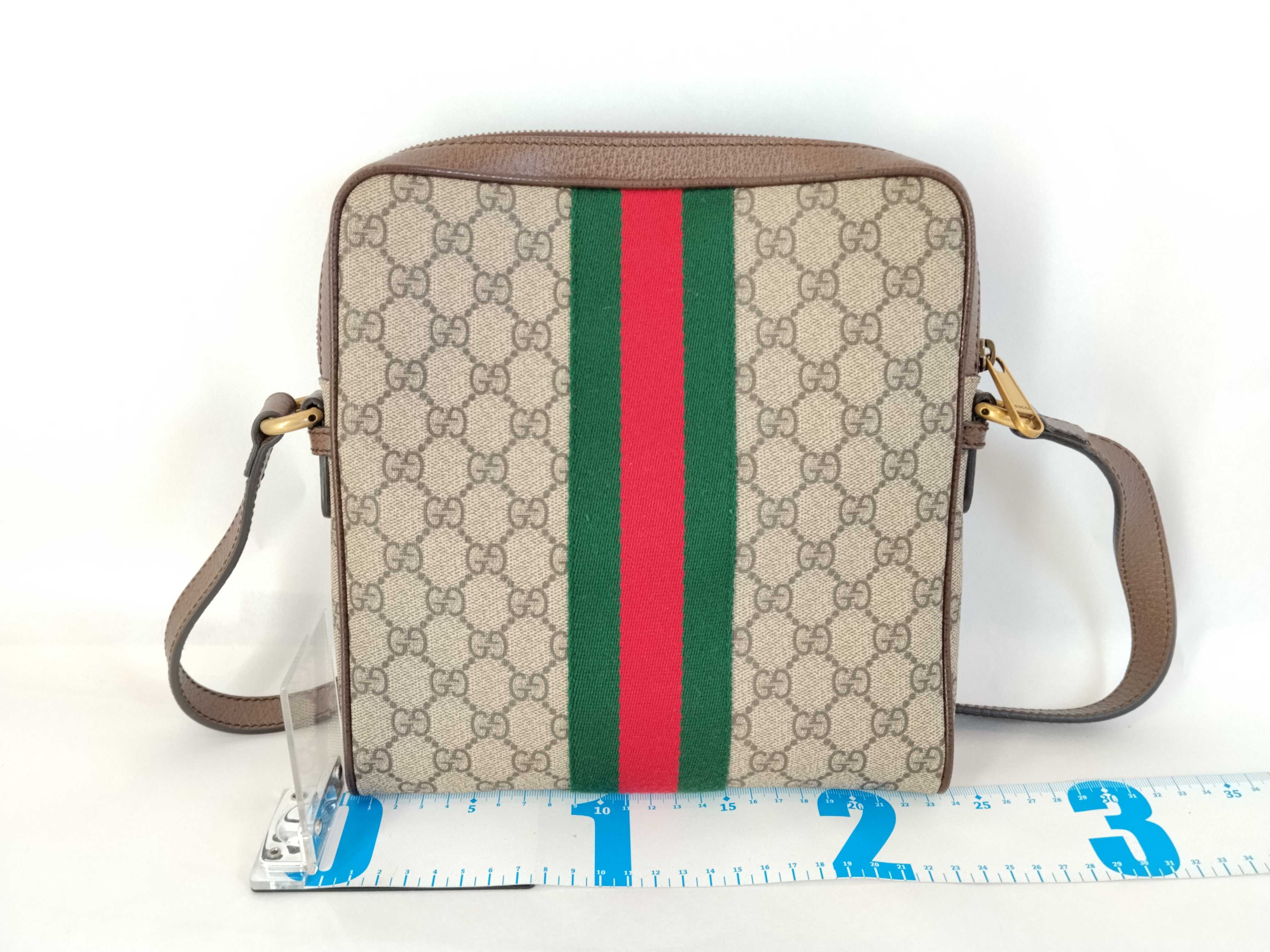 GG Supreme Ophidia PVC x Leather Shoulder Bag, Beige x Brown, 547926 (Shoulder Bag) — view 2