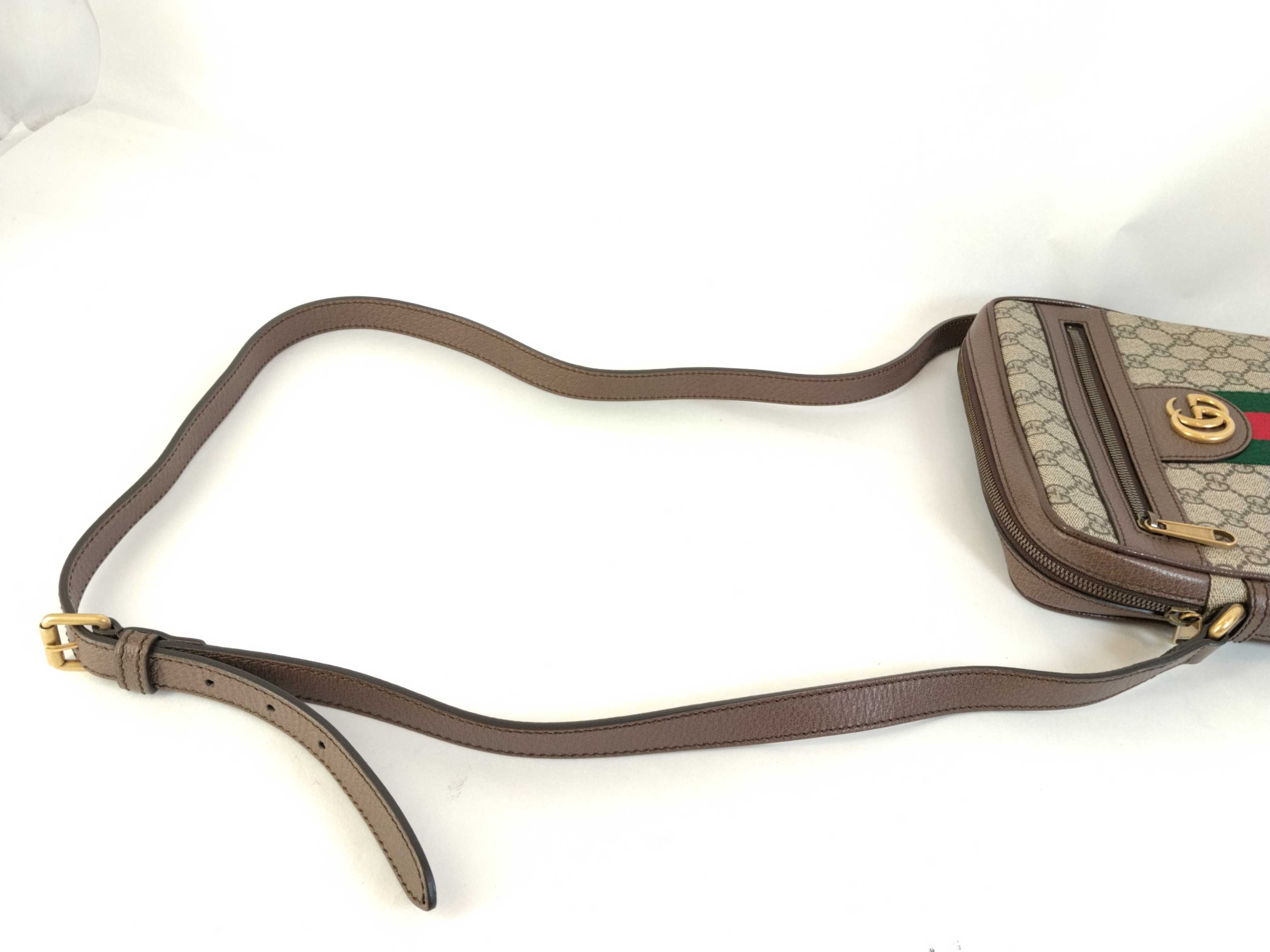 GG Supreme Ophidia PVC x Leather Shoulder Bag, Beige x Brown, 547926 (Shoulder Bag) — view 3