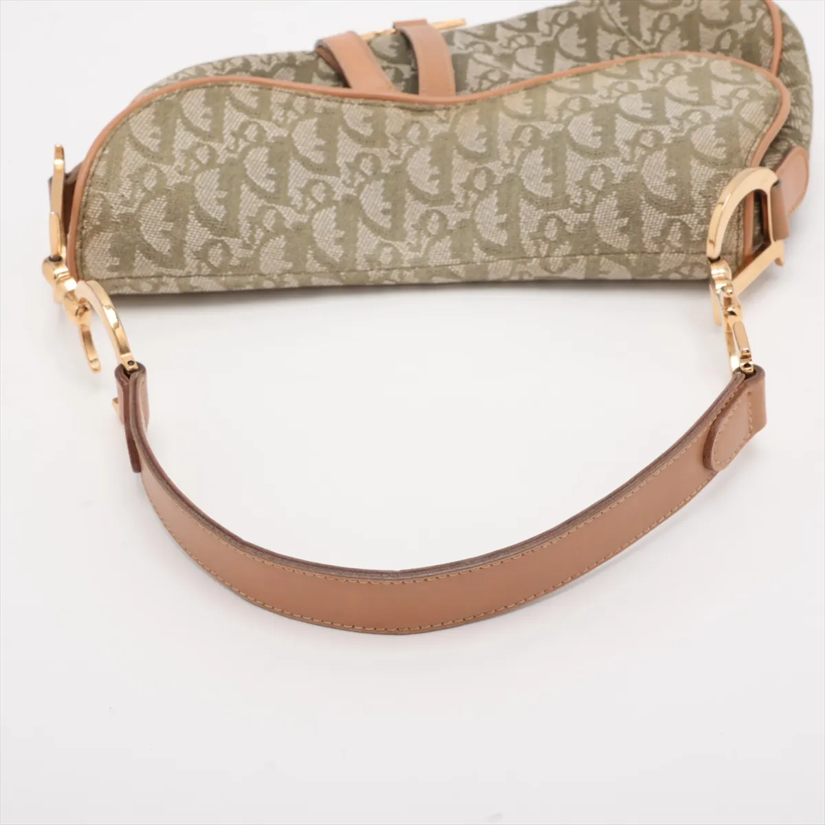 Trotter Saddle Bag Canvas x Leather Shoulder Bag Green — view 5