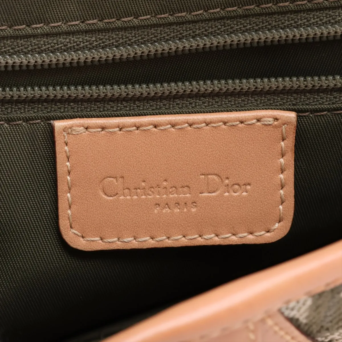 Trotter Saddle Bag Canvas x Leather Shoulder Bag Green — view 10