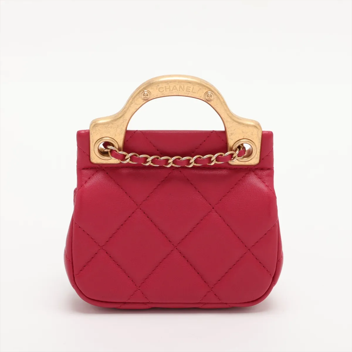 Matelassé Lambskin 2-Way Handbag, Red with Gold Hardware, Item Number 31487397 (Serial Number 31) — view 2