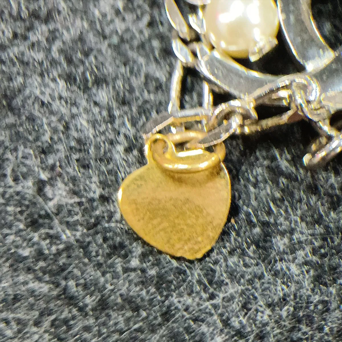 Coco Mark 06A Necklace, Metal x Faux Pearl, Silver. Shows signs of wear, — view 6