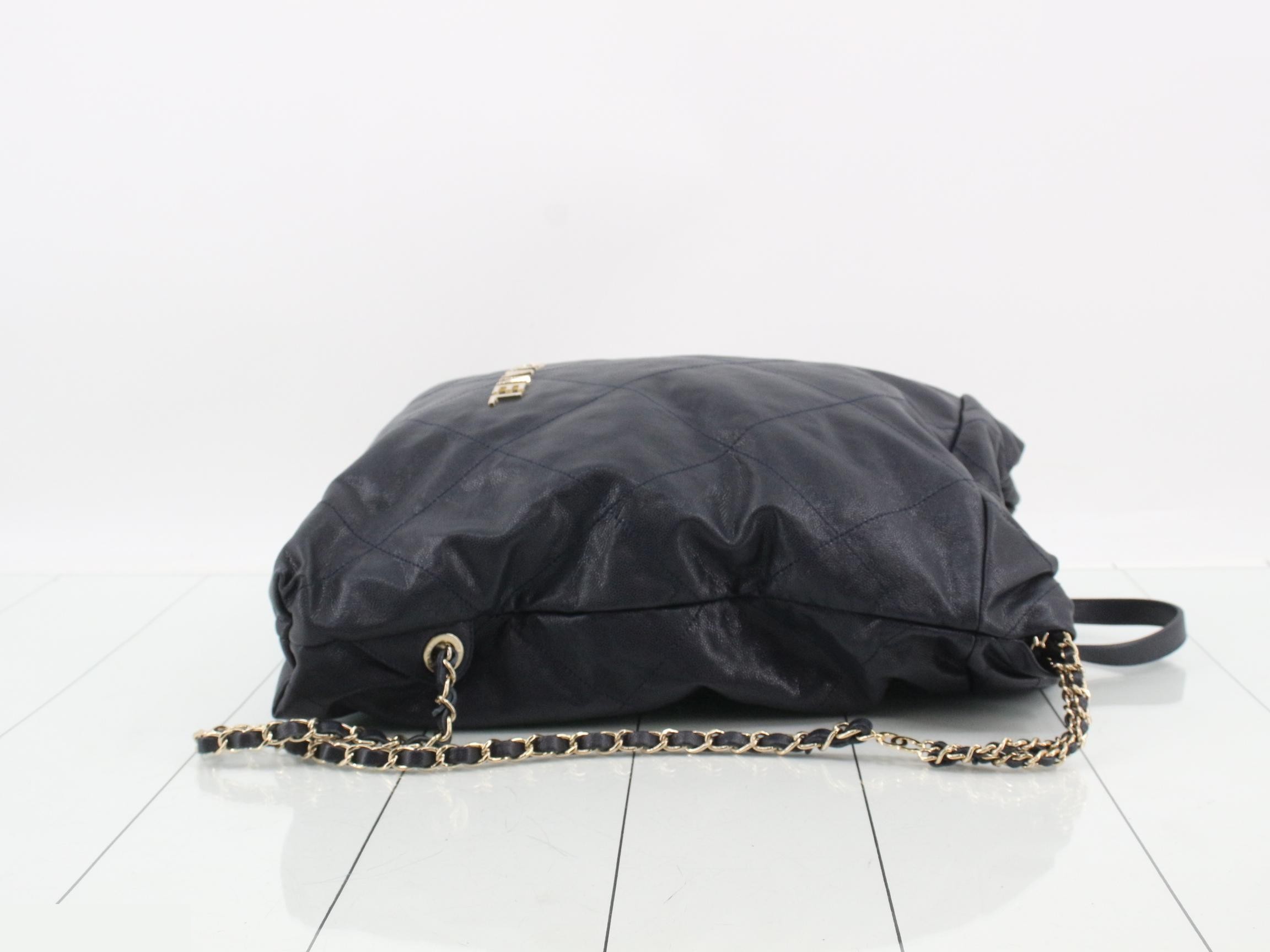 Caviar skin handbag, chain backpack, 2-way, plate — view 3