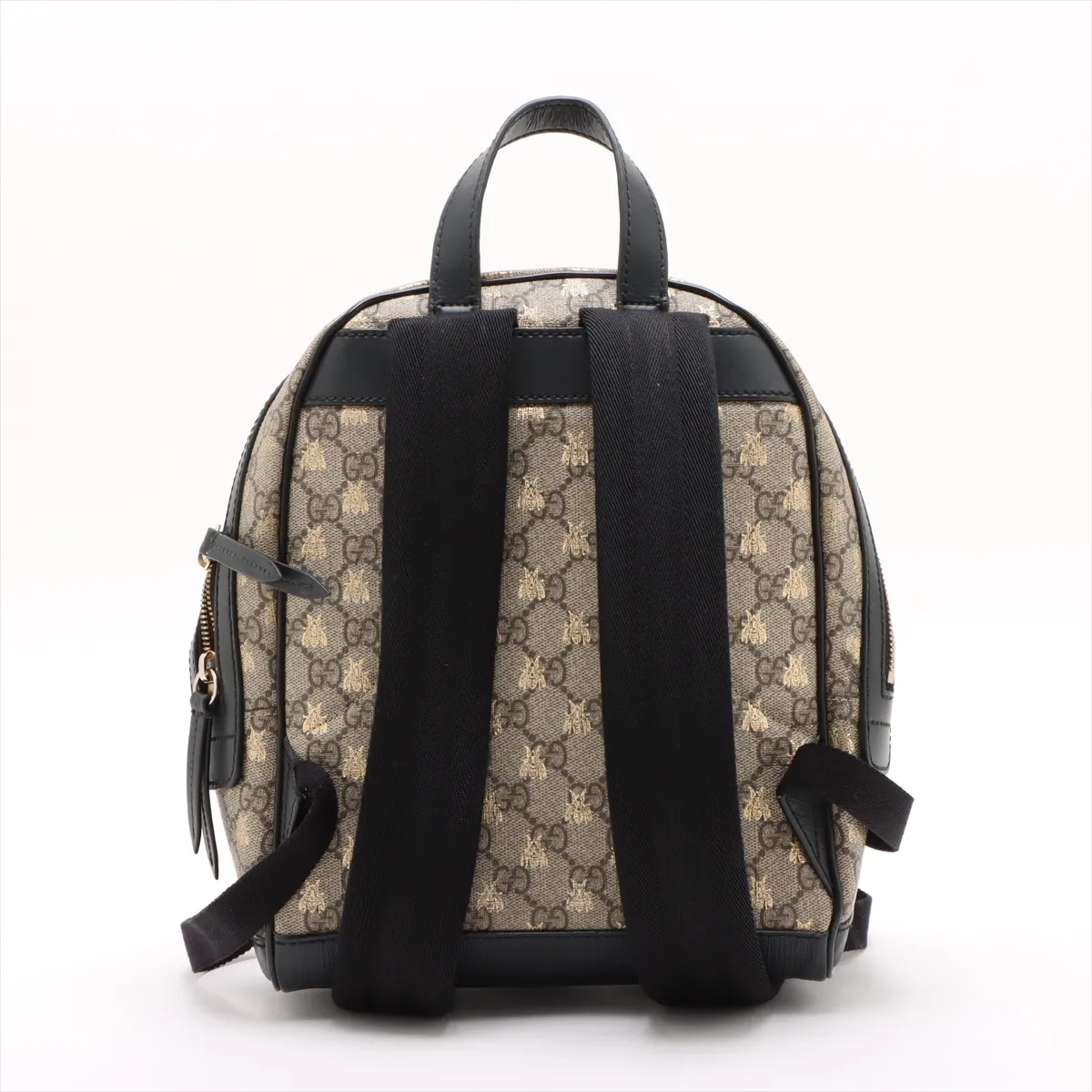 GG Supreme Bee PVC x Leather Backpack/Rucksack Beige x Black 427042 — view 2
