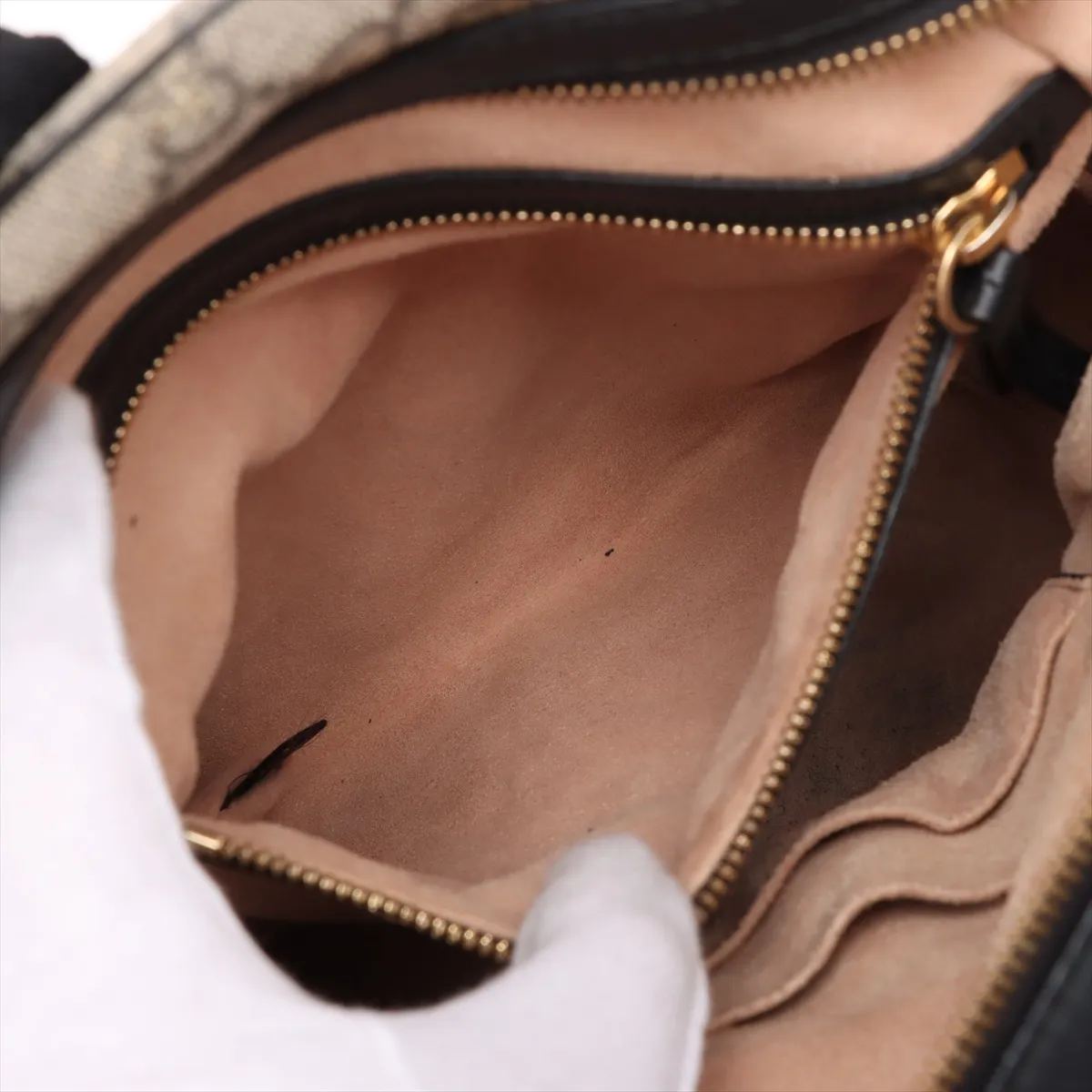 GG Supreme Bee PVC x Leather Backpack/Rucksack Beige x Black 427042 — view 8