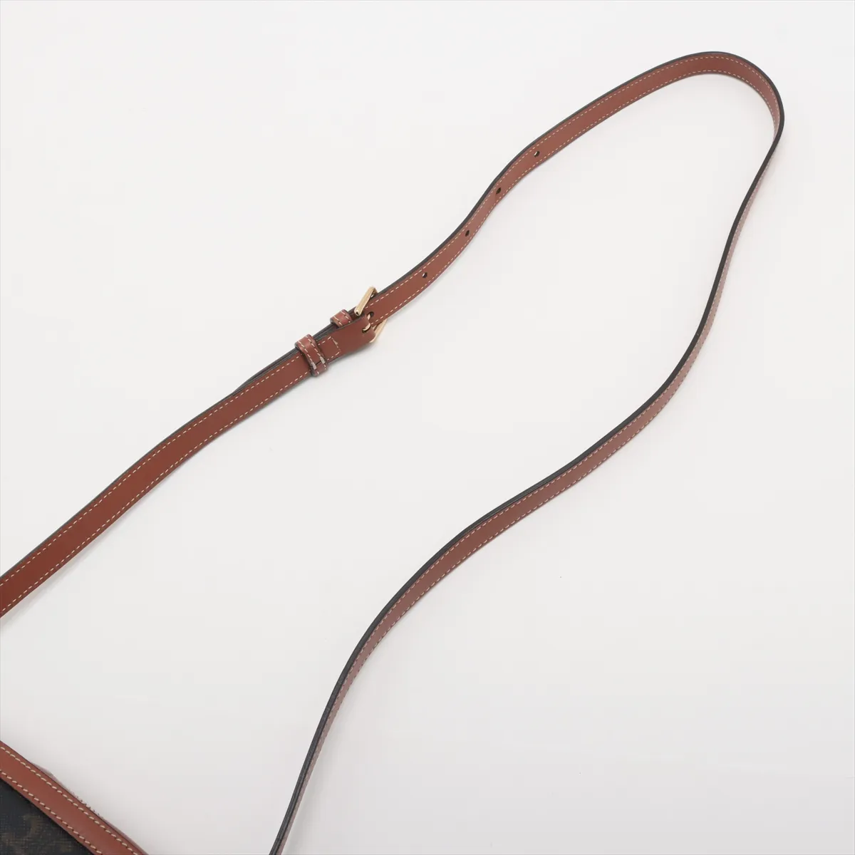 Triomphe Camera Bag PVC x Leather Shoulder Bag Black x Brown — view 5