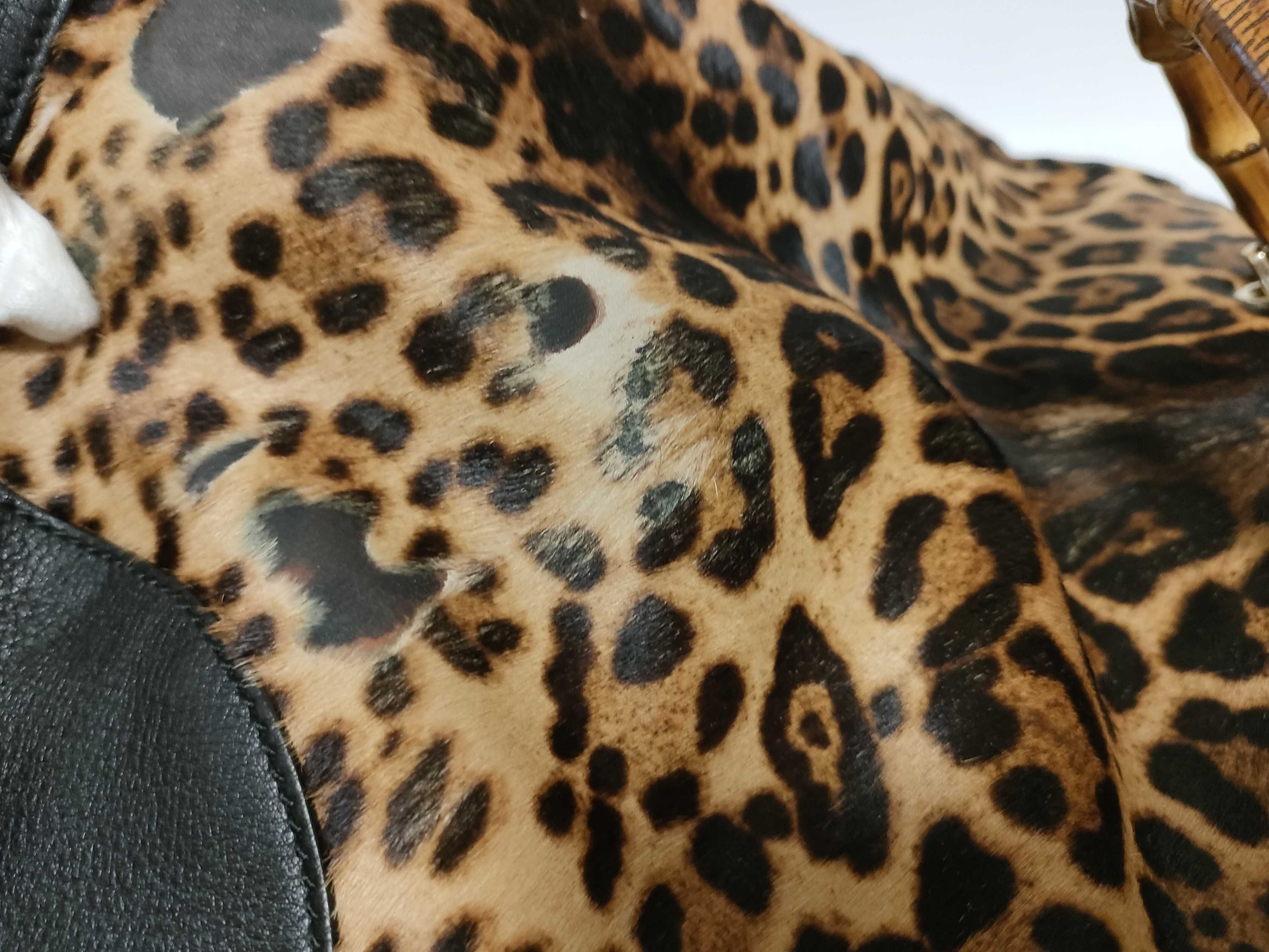 Bamboo Leopard Print Paraco Tote Bag with Strap Handbag — view 13