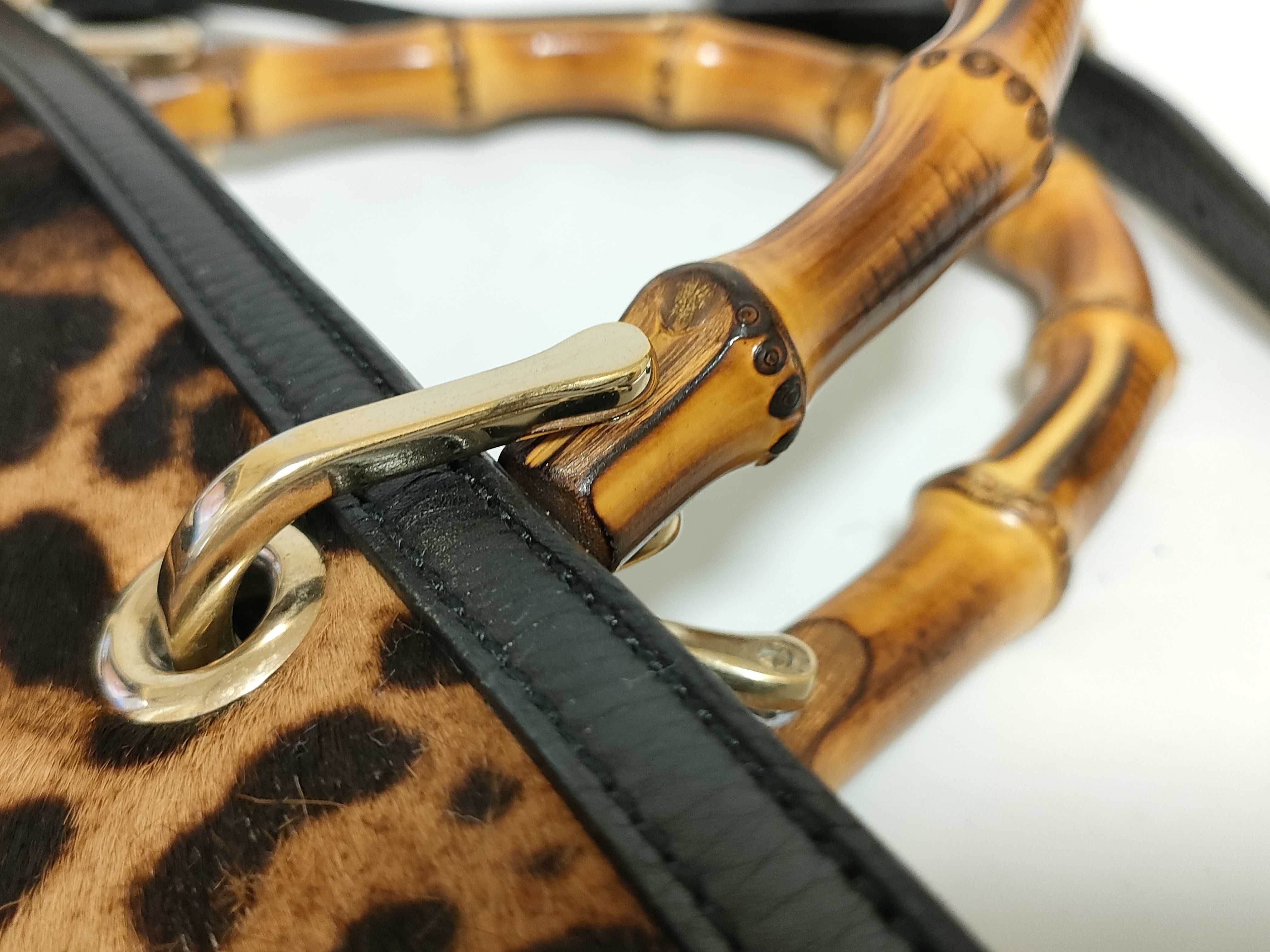 Bamboo Leopard Print Paraco Tote Bag with Strap Handbag — view 5