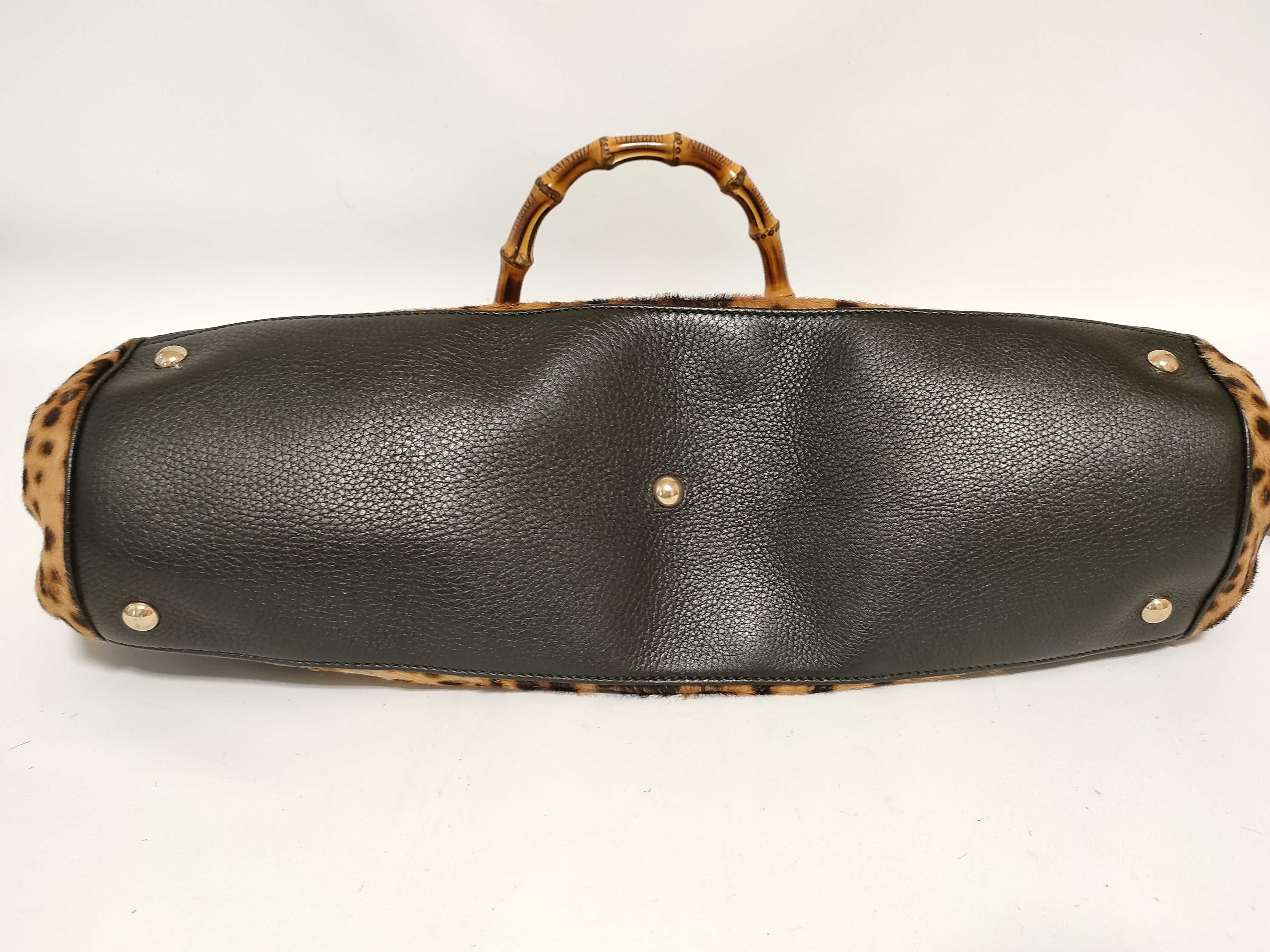 Bamboo Leopard Print Paraco Tote Bag with Strap Handbag — view 8