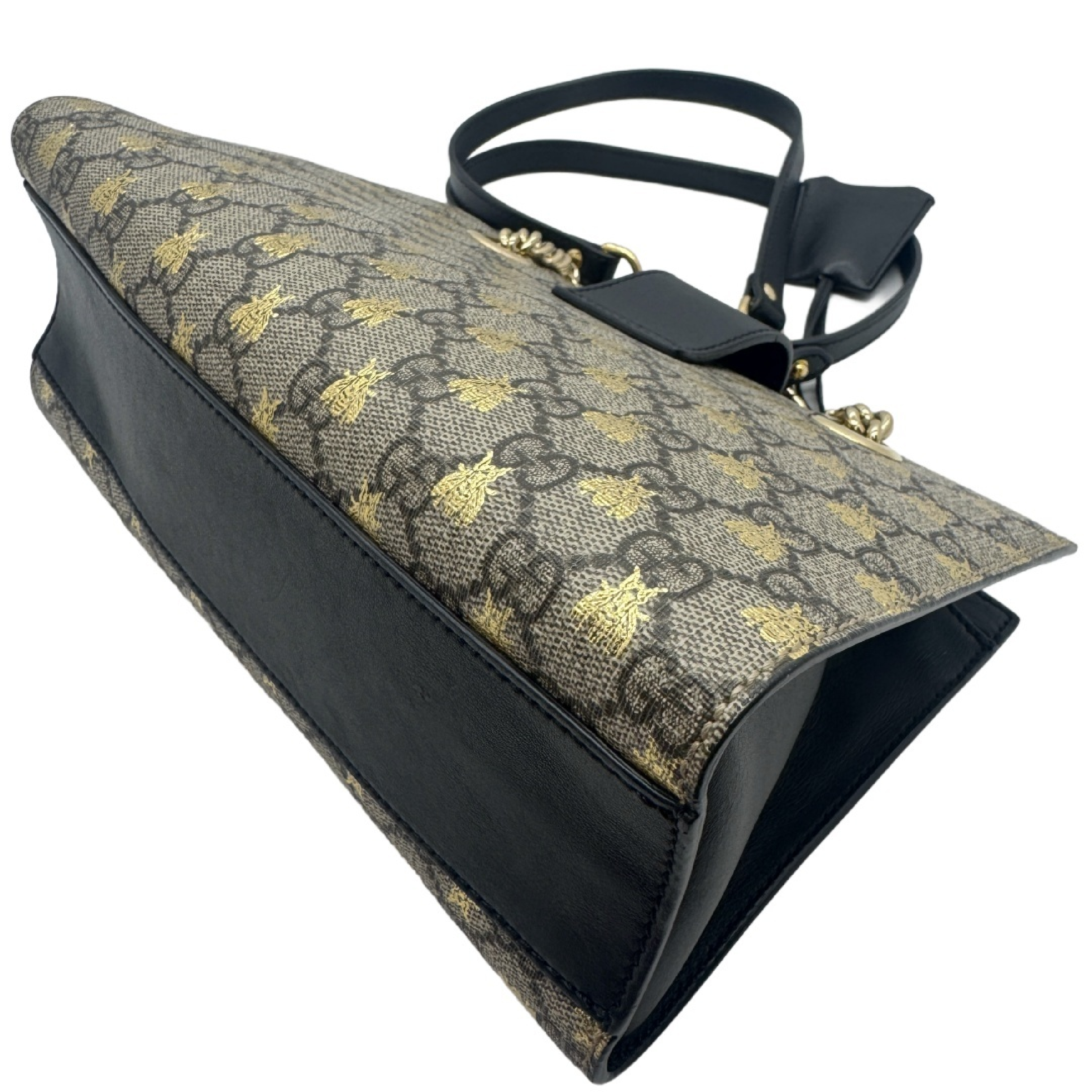 GG Supreme Bee Padlock Tote Bag Shoulder Bag — view 8