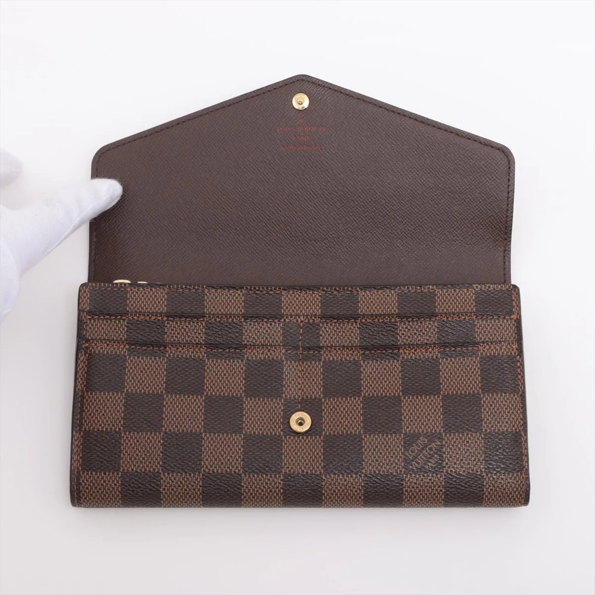 Damier Portefeuille Sara N63209 Brown Long Wallet RFID Reaction — view 3