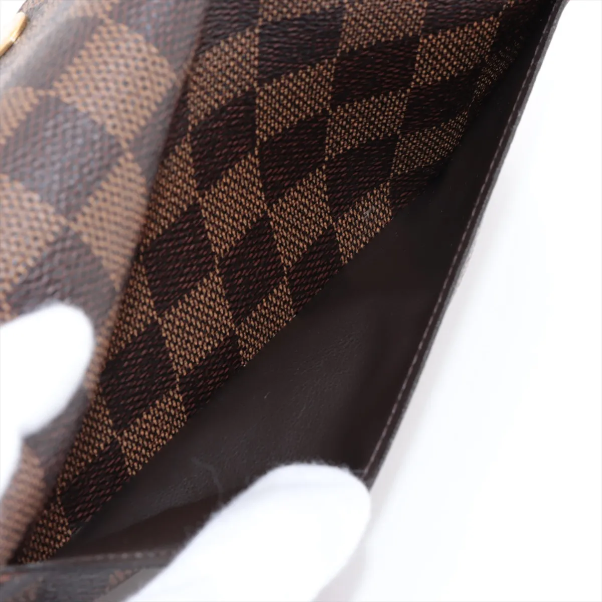 Damier Portefeuille Sara N63209 Brown Long Wallet RFID Reaction — view 4