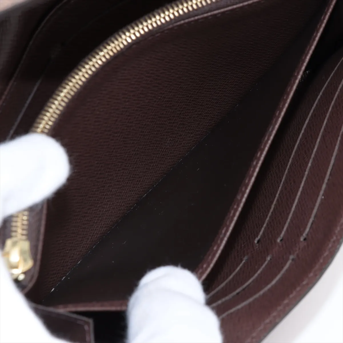 Damier Portefeuille Sara N63209 Brown Long Wallet RFID Reaction — view 7
