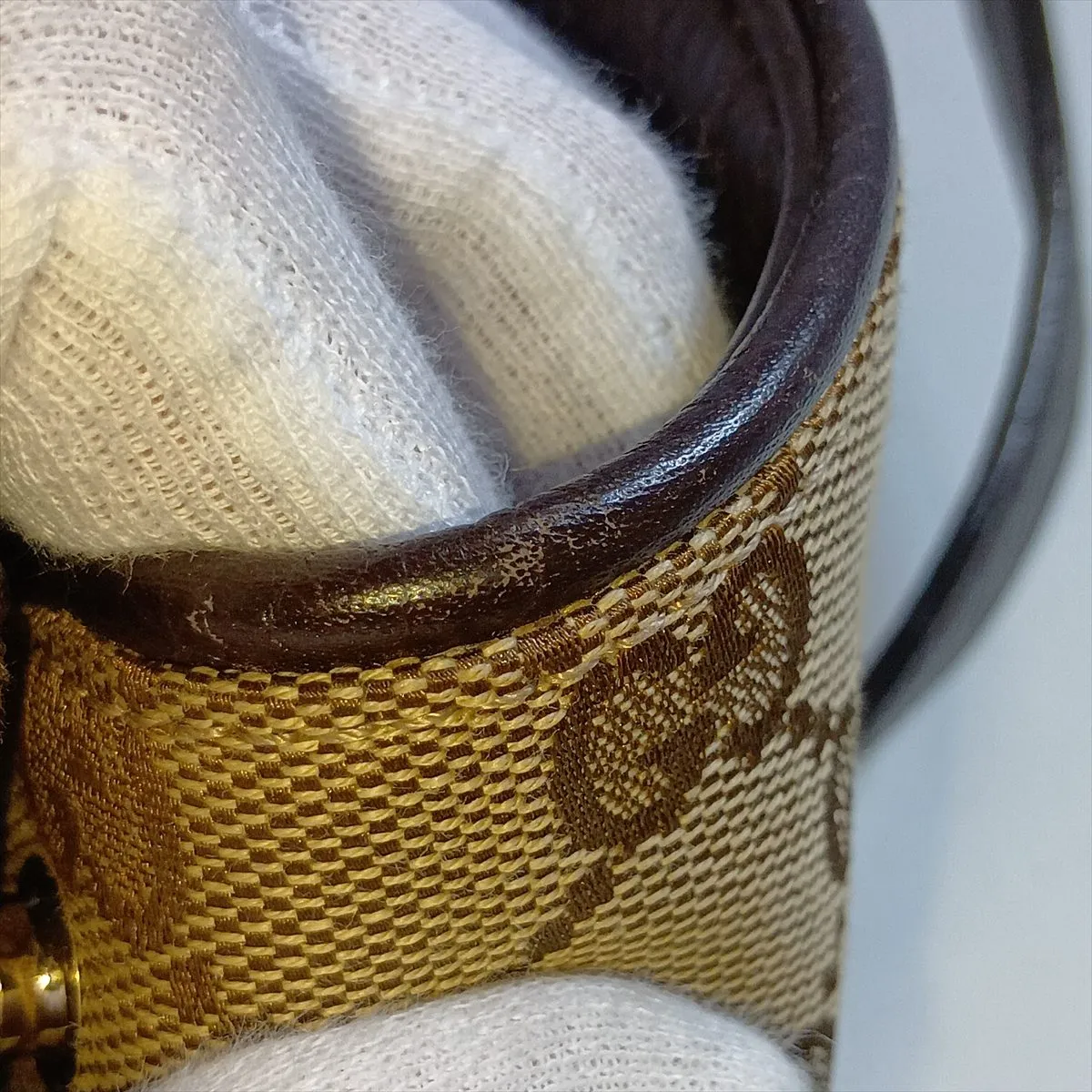GG Canvas 296850 Canvas x Leather Handbag Beige x Brown — view 11