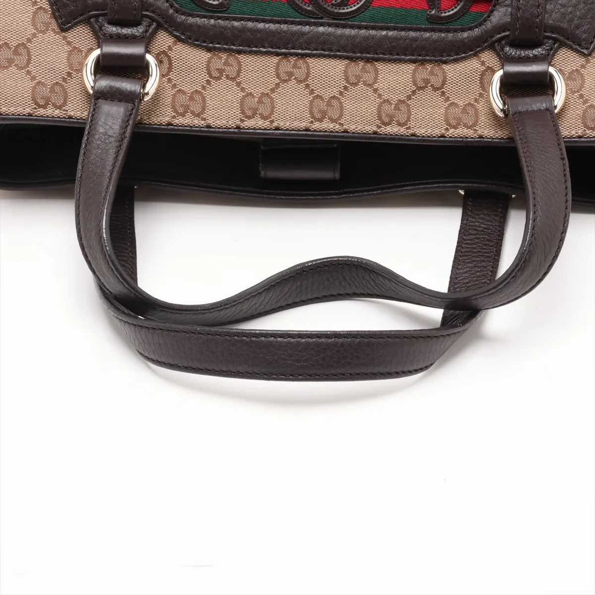 GG Canvas 296850 Canvas x Leather Handbag Beige x Brown — view 5