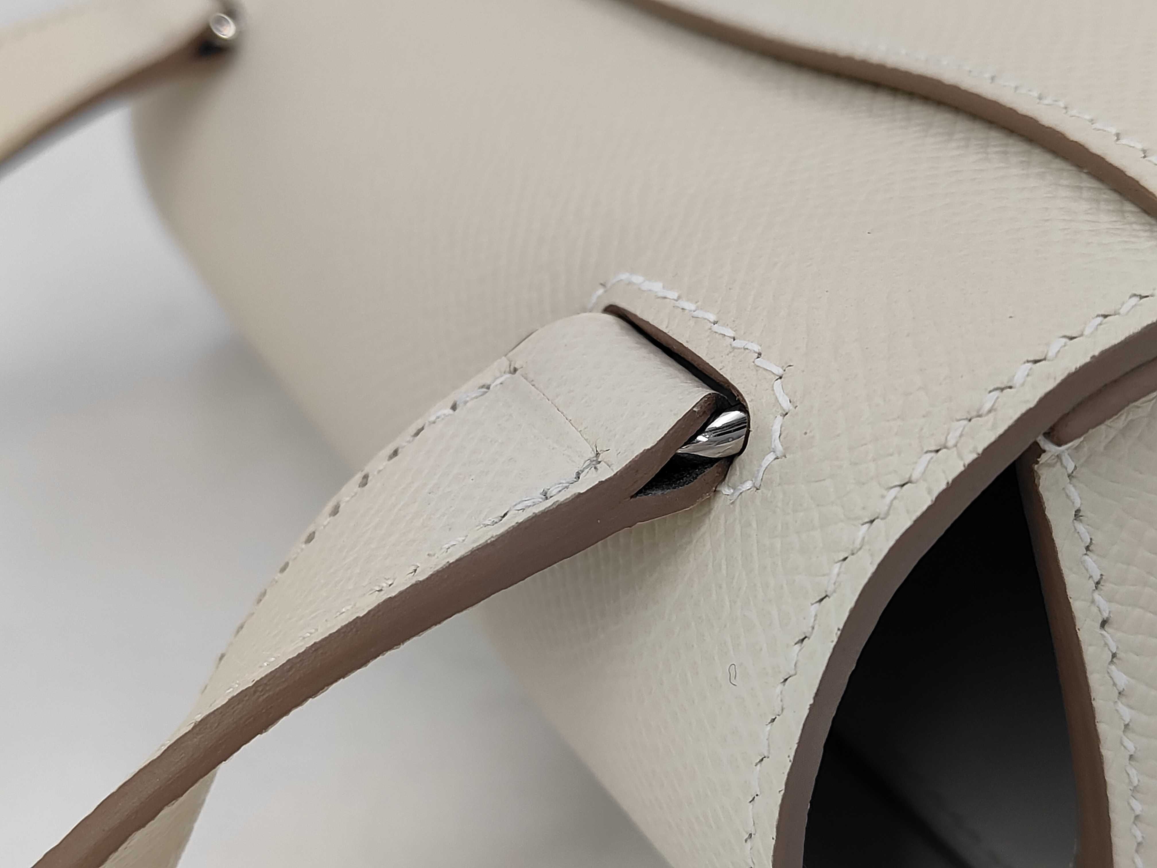 Della Cavalleria Mini Epsom Leather Shoulder Bag, Silver Hardware, G Stamp — view 5