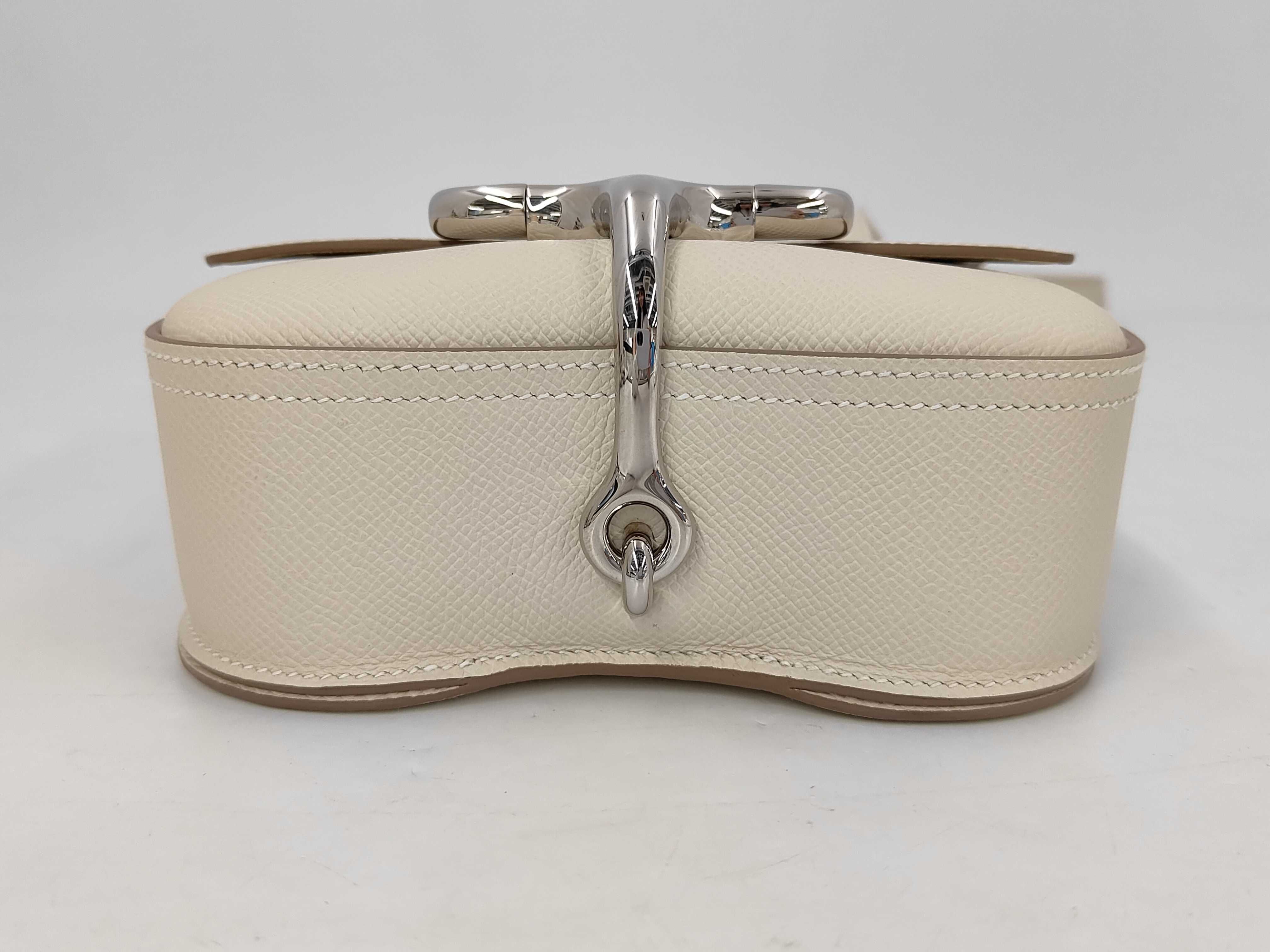 Della Cavalleria Mini Epsom Leather Shoulder Bag, Silver Hardware, G Stamp — view 7