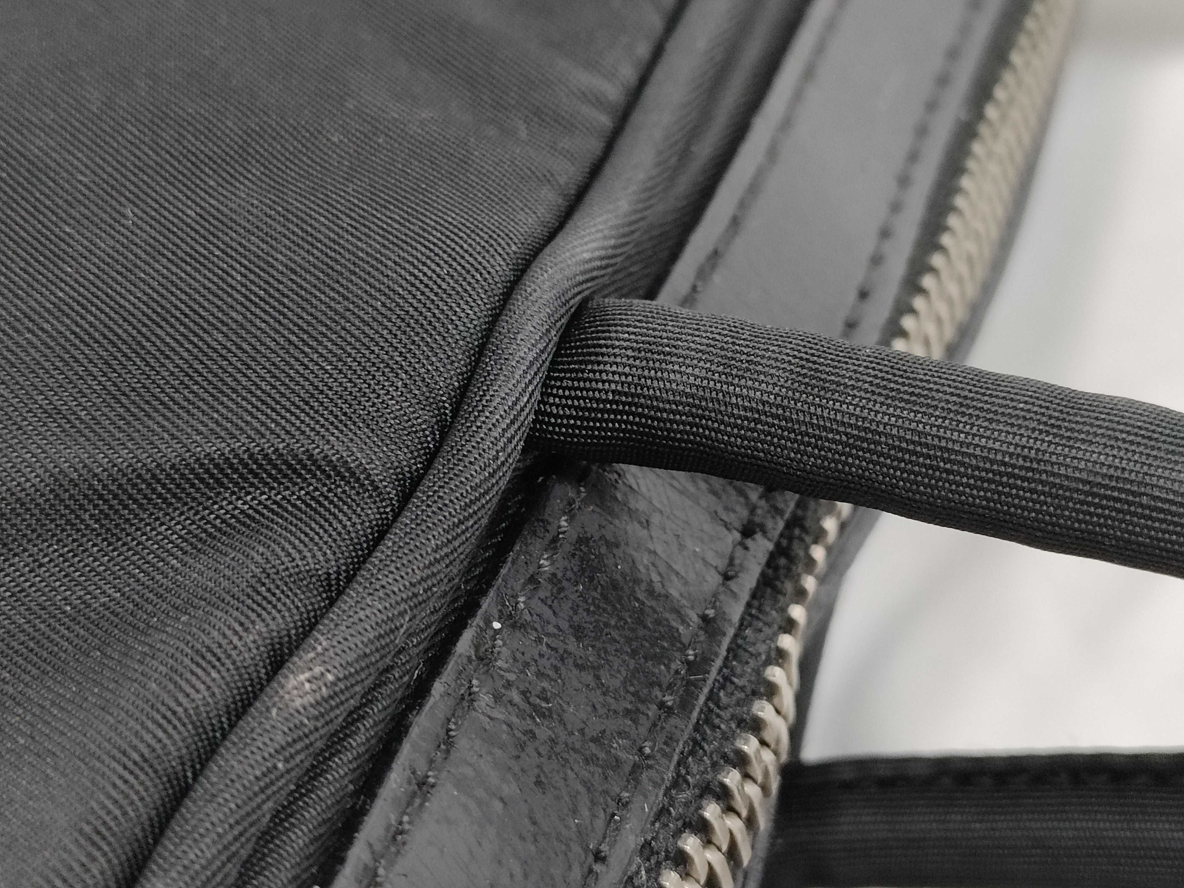 nylon leather handbag, black, serial number, padlock, key. — view 5