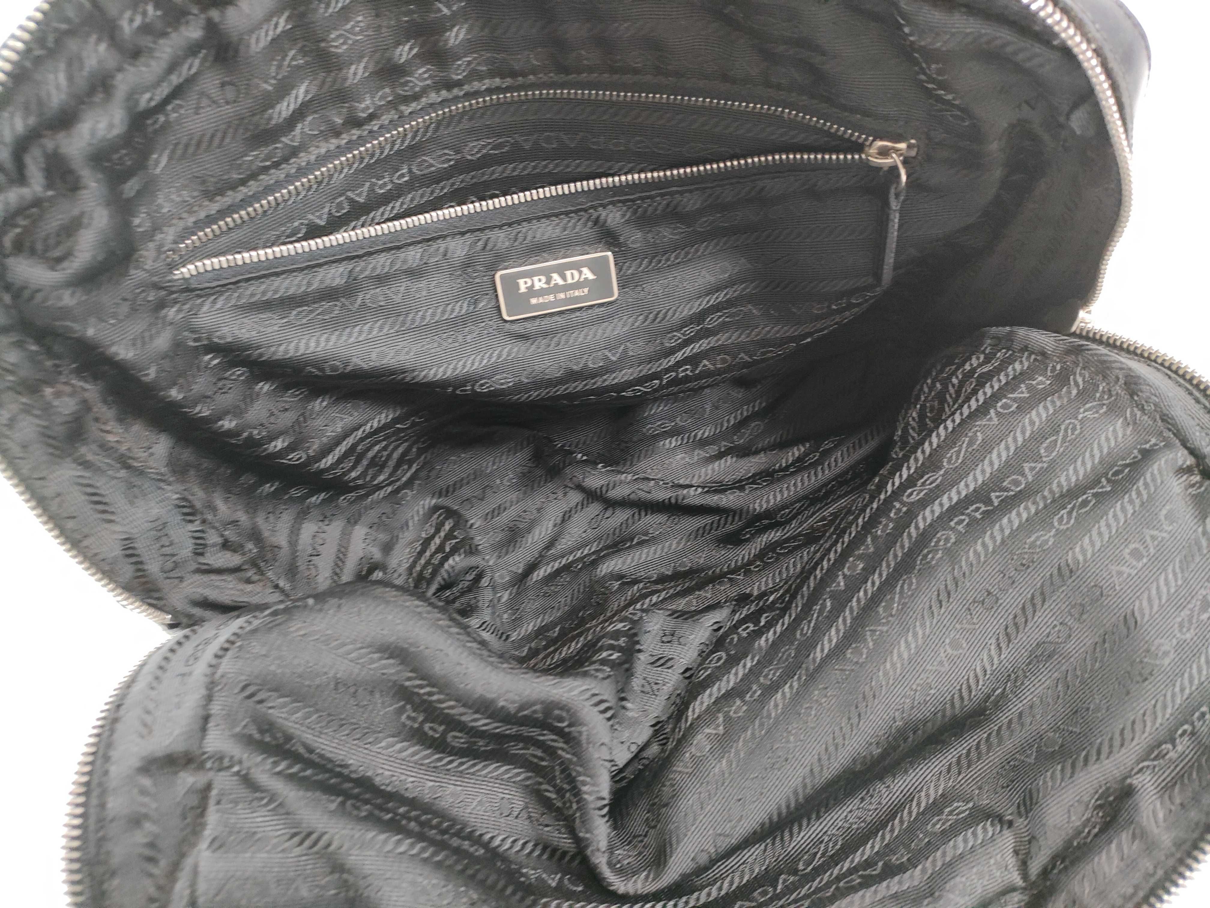nylon leather handbag, black, serial number, padlock, key. — view 10