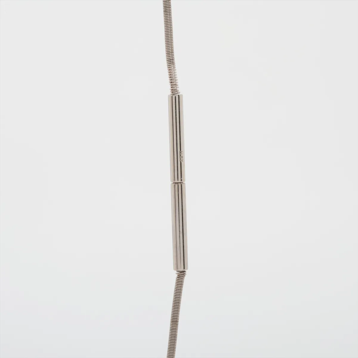 Cage d'H H-Cube Necklace, Metal, Silver. Shows wear, tarnishing, — view 3