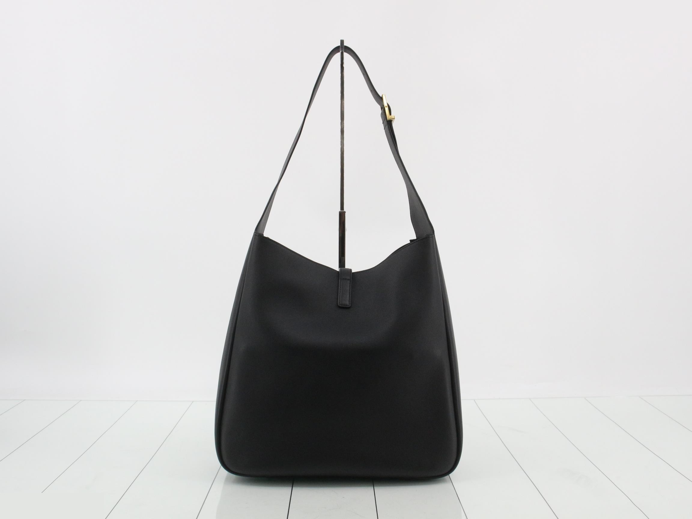 Le Cincassette Leather Semi-Shoulder Bag, Black — view 2