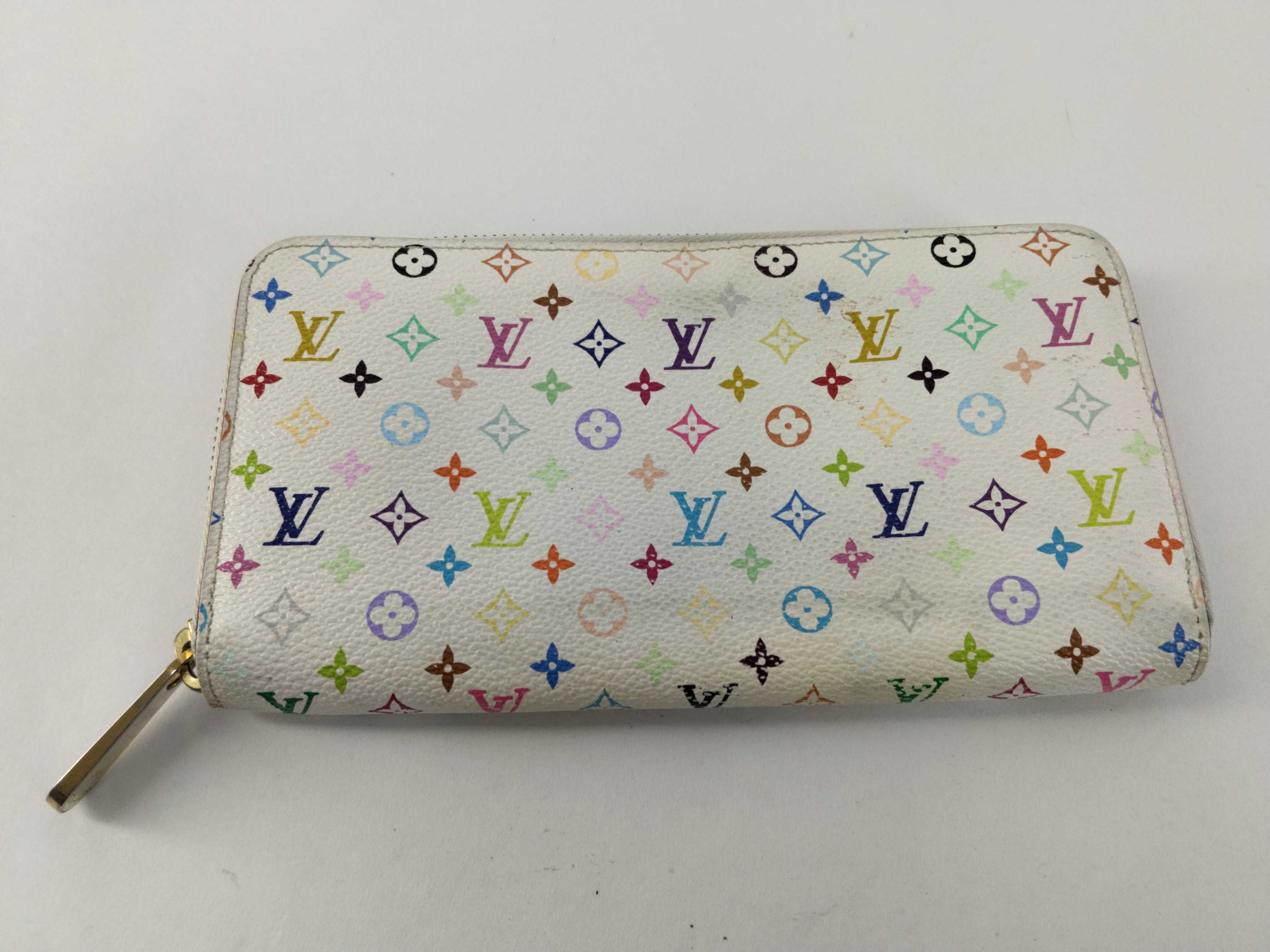 Monogram Multicolore Zippy Wallet, Blanc (Black stain inside) M60241 CA4124 Wallet