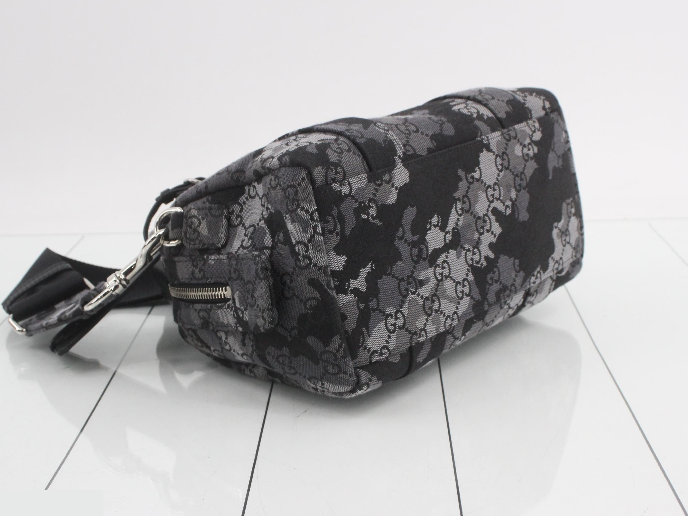 Denim Mini Duffle Bag/Handbag with Shoulder Strap and Name Tag — view 5