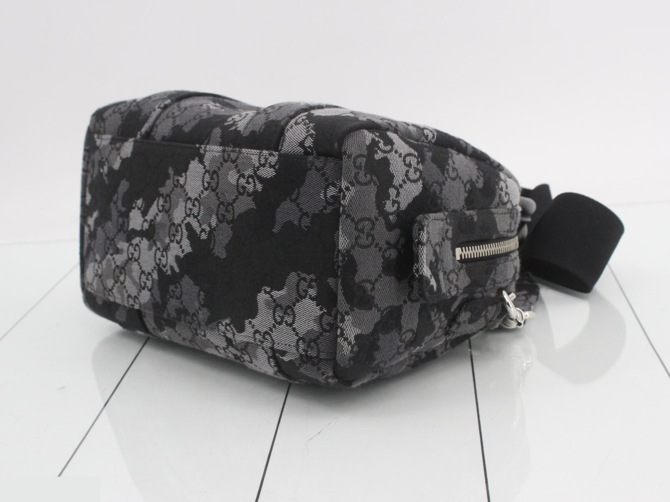 Denim Mini Duffle Bag/Handbag with Shoulder Strap and Name Tag — view 6