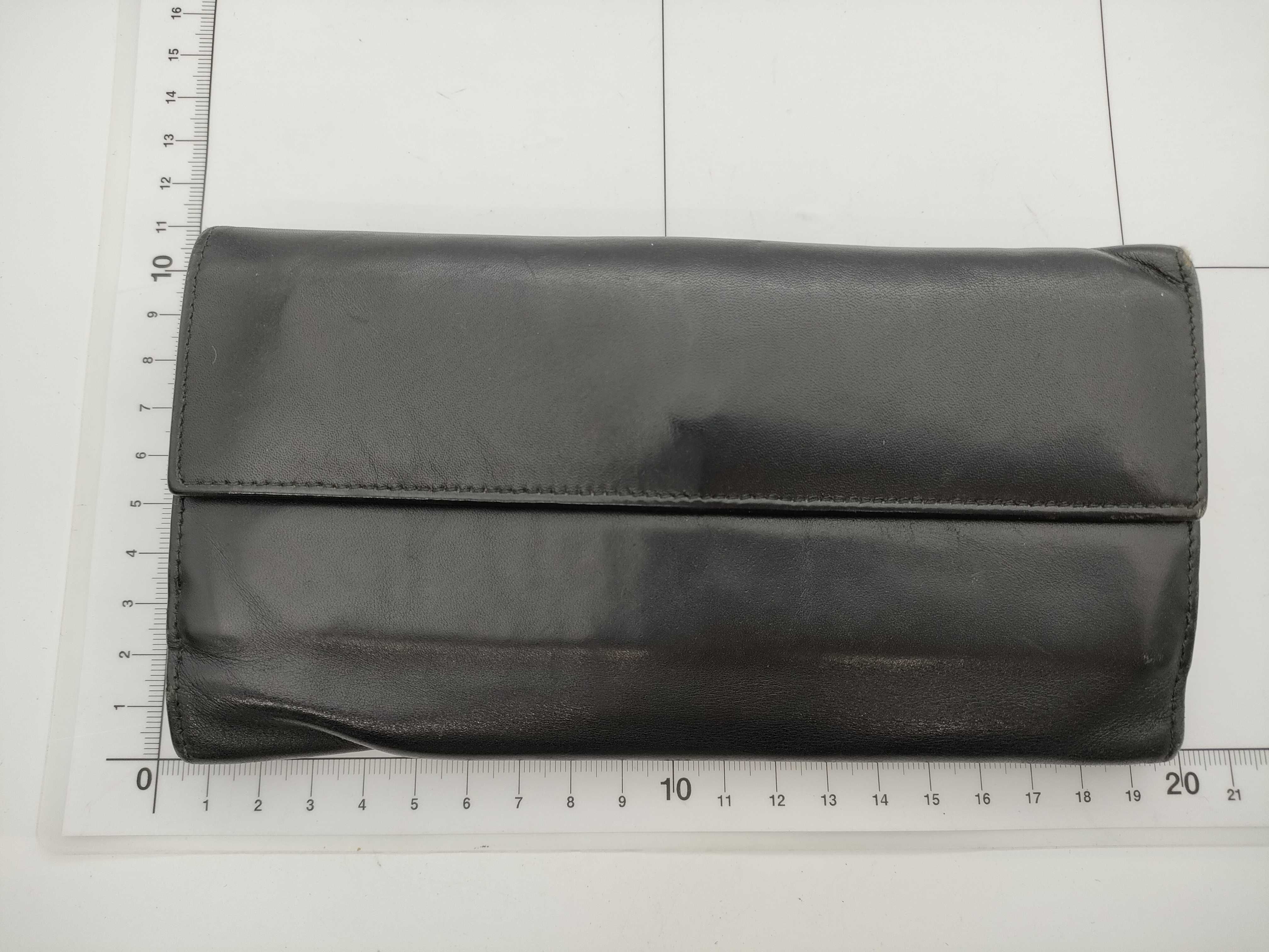 Metal Clasp Leather Long Wallet — view 2