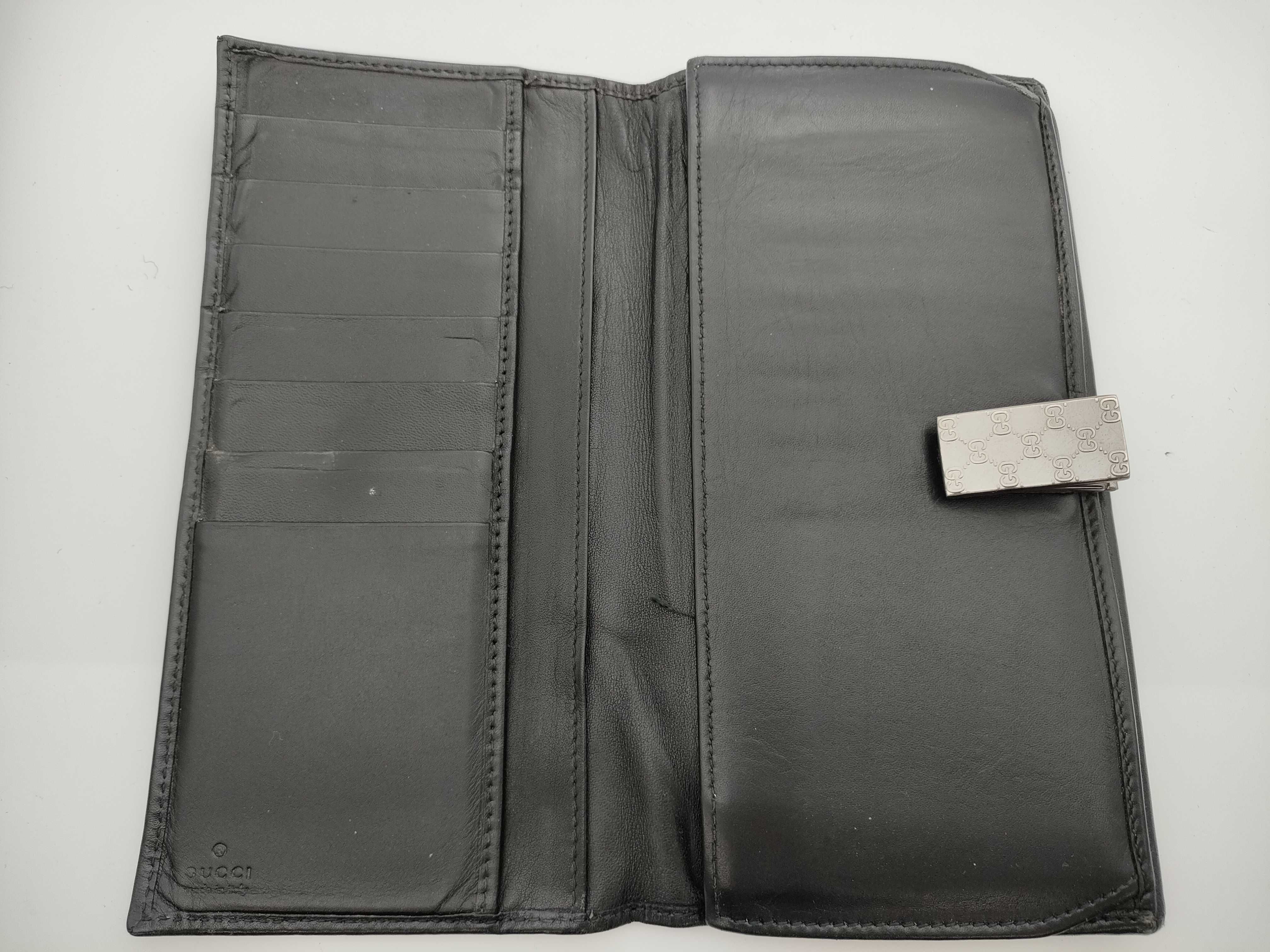 Metal Clasp Leather Long Wallet — view 5