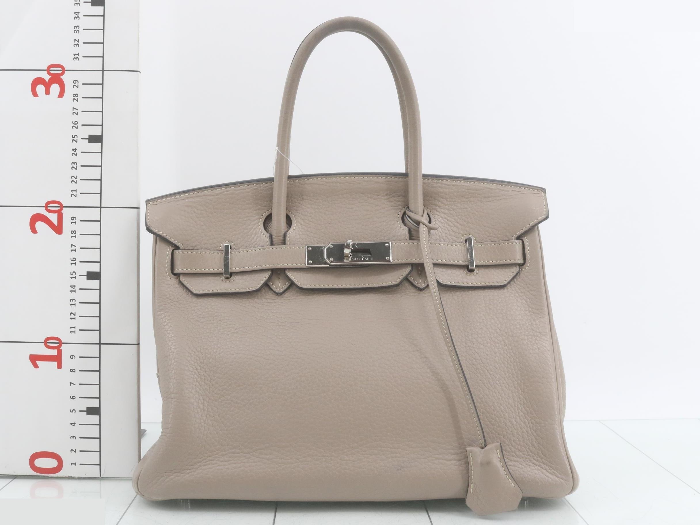 Birkin 30, L stamp, beige, silver hardware, handbag — view 2