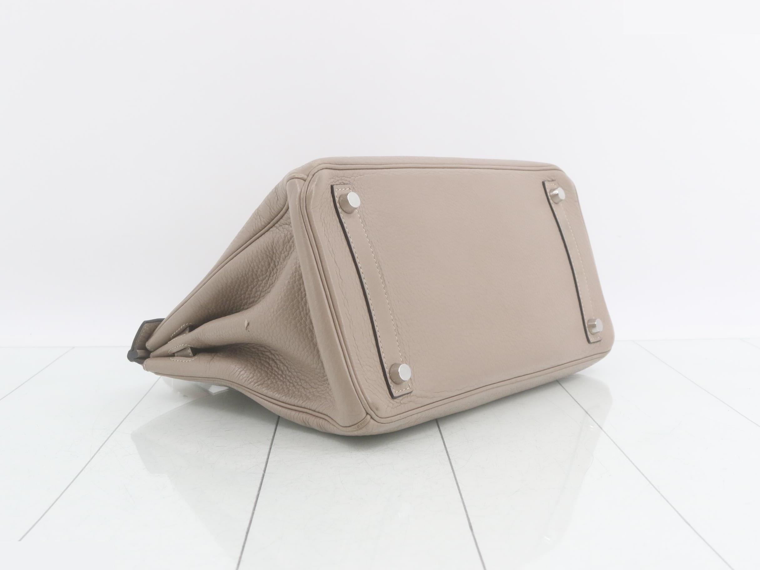 Birkin 30, L stamp, beige, silver hardware, handbag — view 6